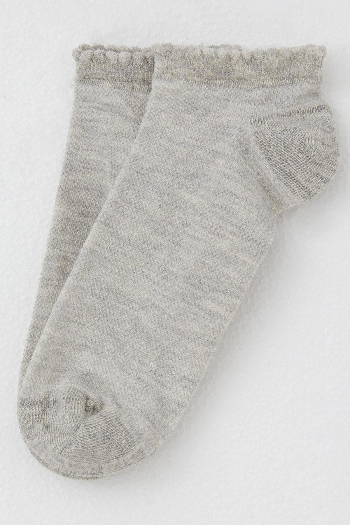 Artı Kız Çocuk Soket Çorap Basic Açık Gri Melanj (13-14 Yaş)