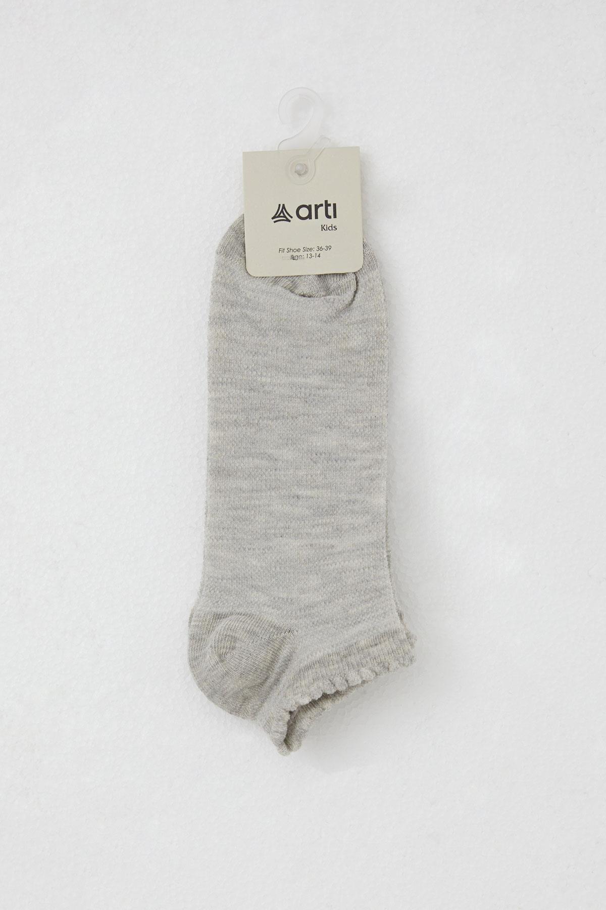 Artı Kız Çocuk Soket Çorap Basic Açık Gri Melanj (13-14 Yaş)
