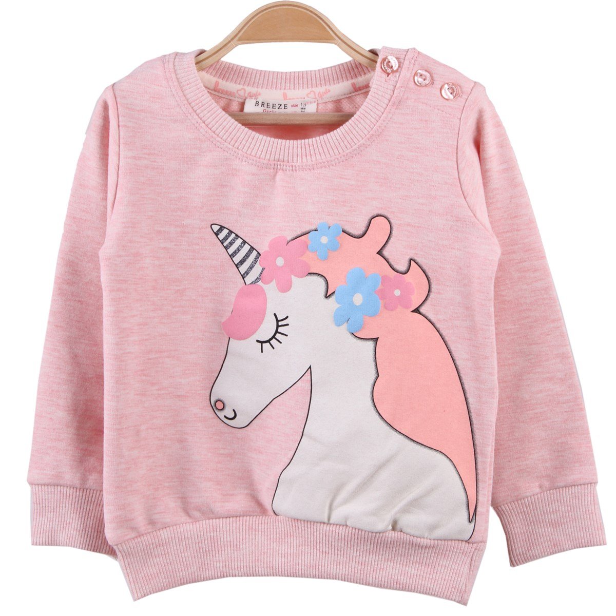At Baskılı Sweatshirt BREEZE Somon
