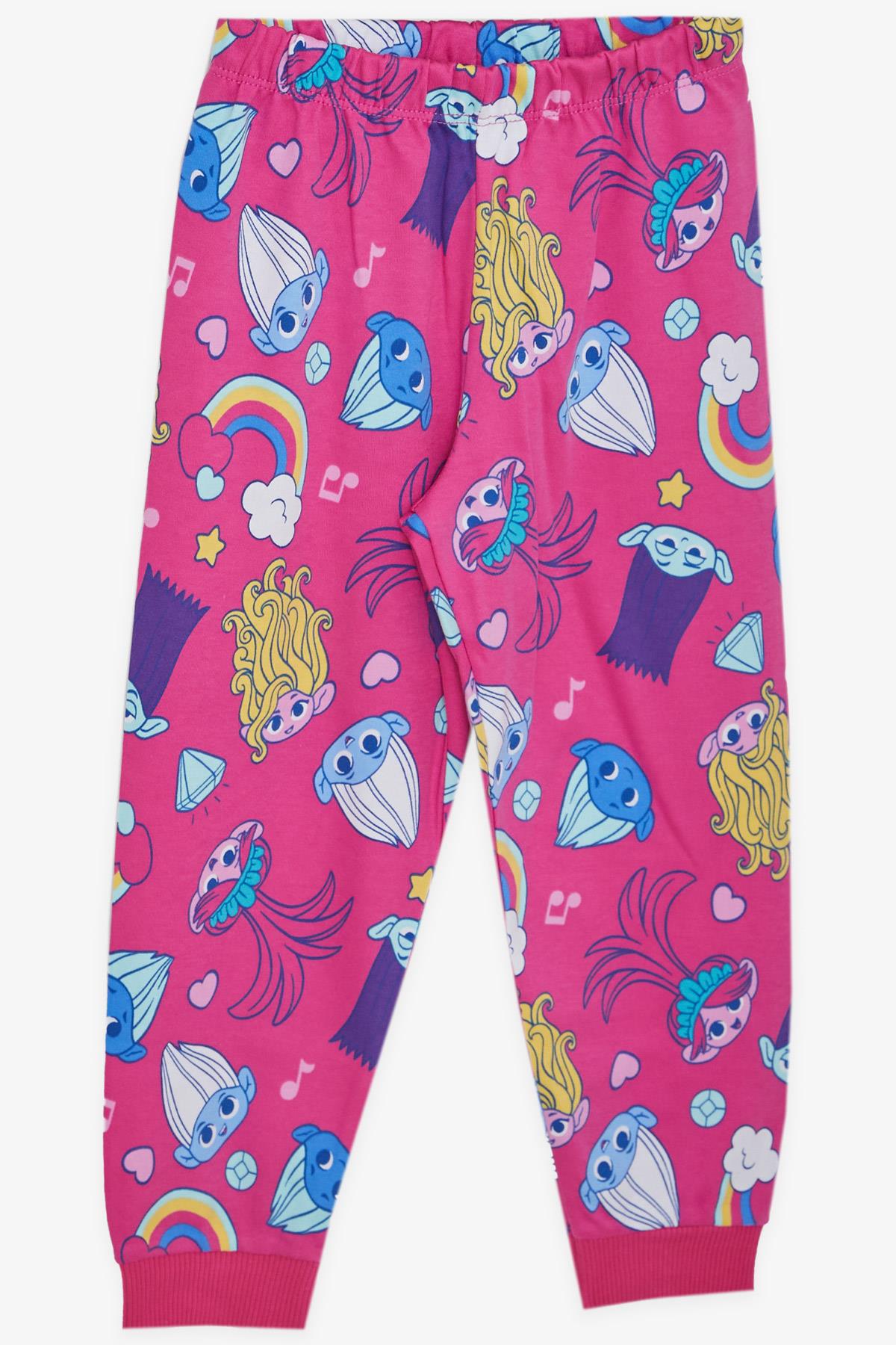 BABELY Kız Çocuk Pijama Takımı Şirinler Desenli Fuşya (1-4 Yaş)