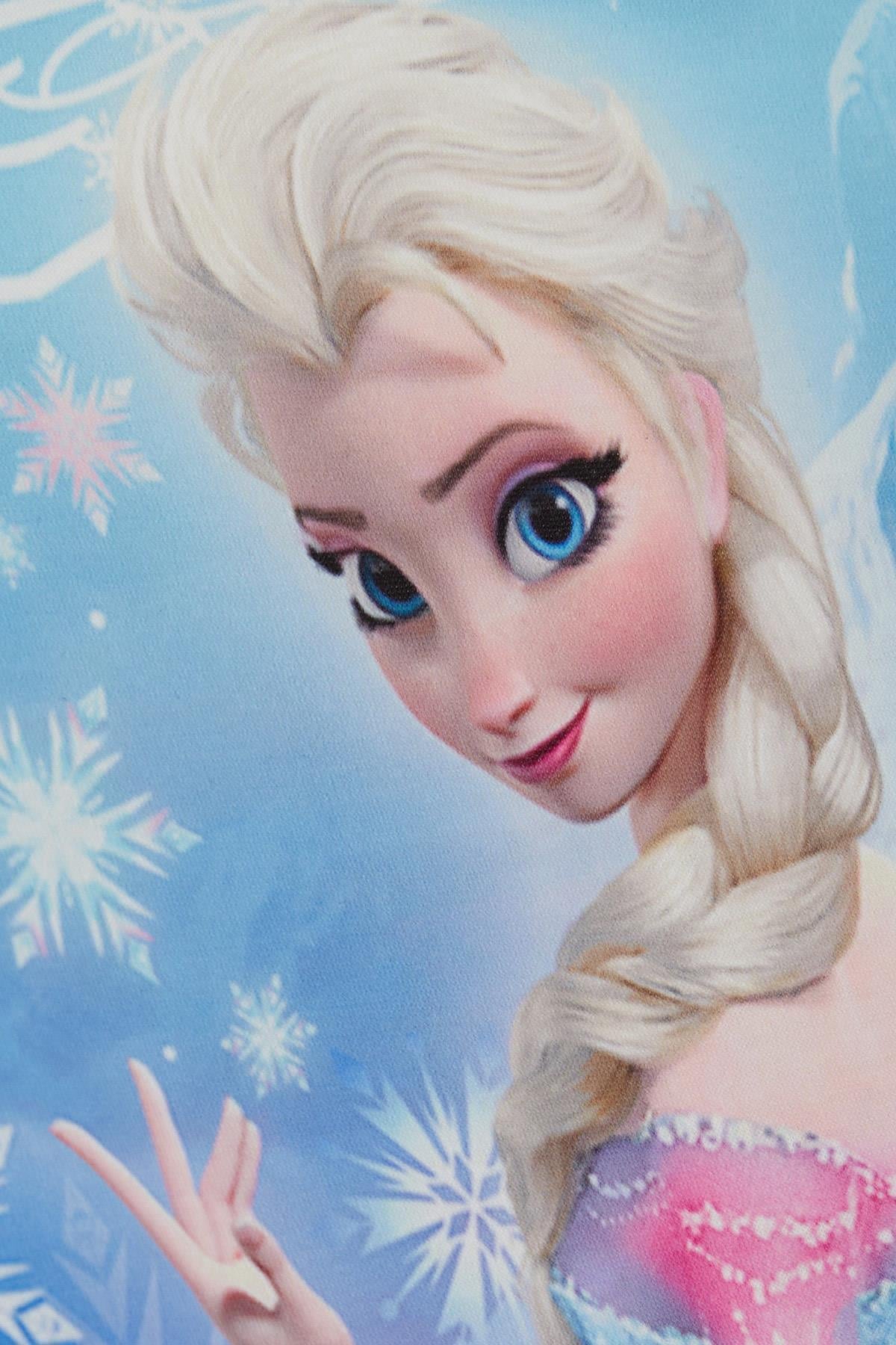 Babely Kız Çocuk Uzun Kollu Elbise Karlar Kraliçesi Elsa Mavi (5-10 Yaş)