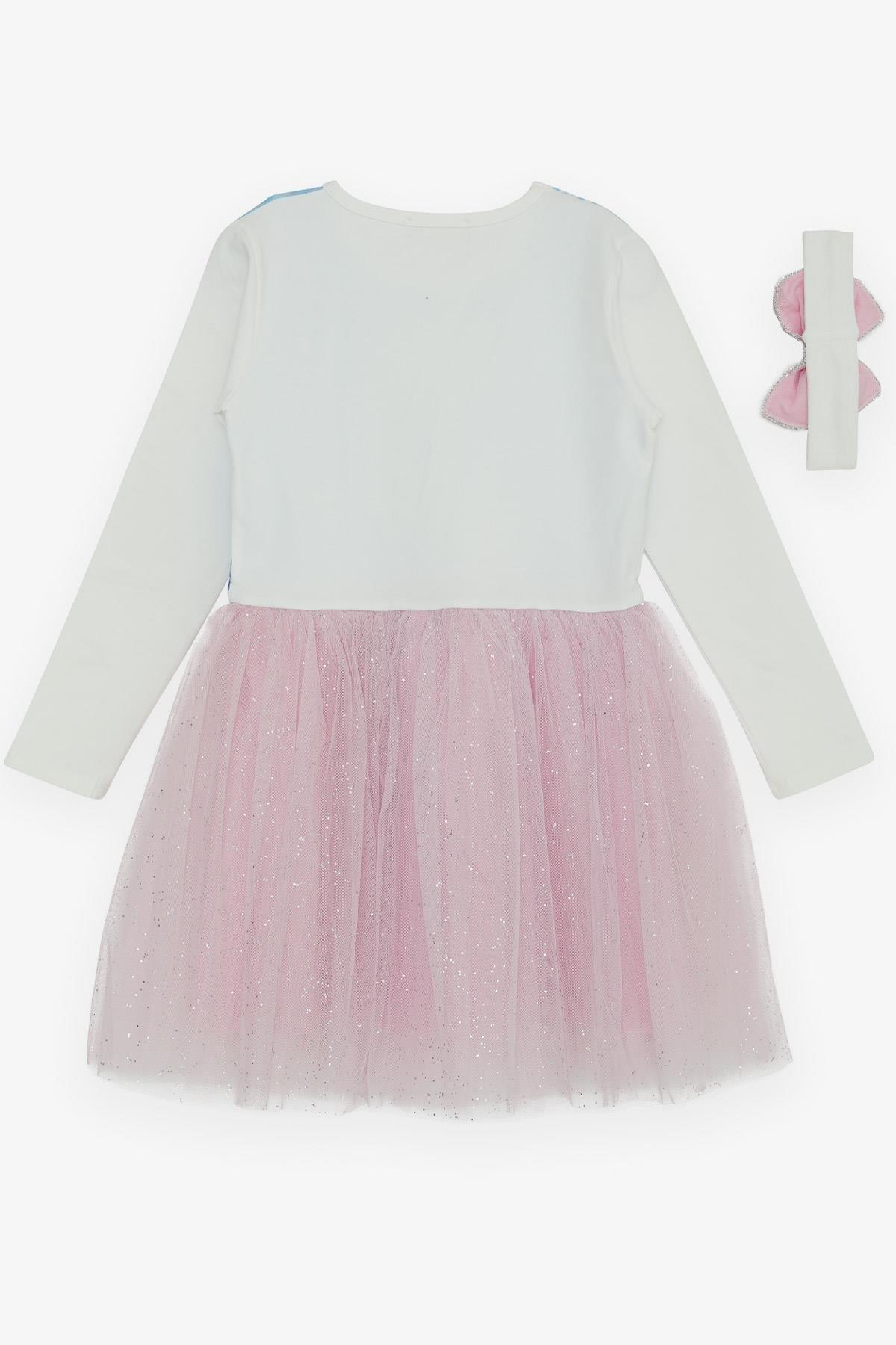 Babely Kız Çocuk Uzun Kollu Elbise Karlar Kraliçesi Elsa Mavi (5-10 Yaş)