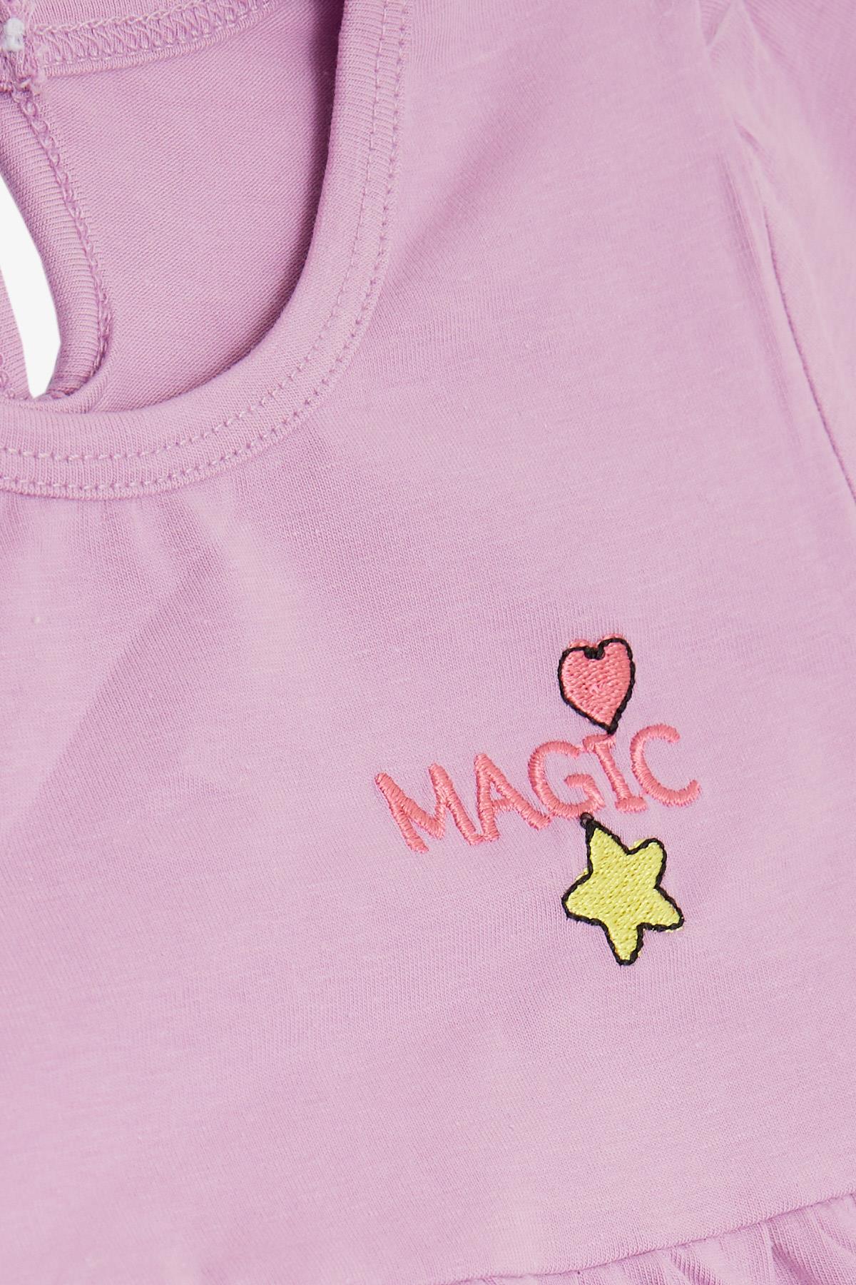 BARMY Kız Bebek Elbise Unicorn Baskılı Eflatun (9 Ay-3 Yaş)