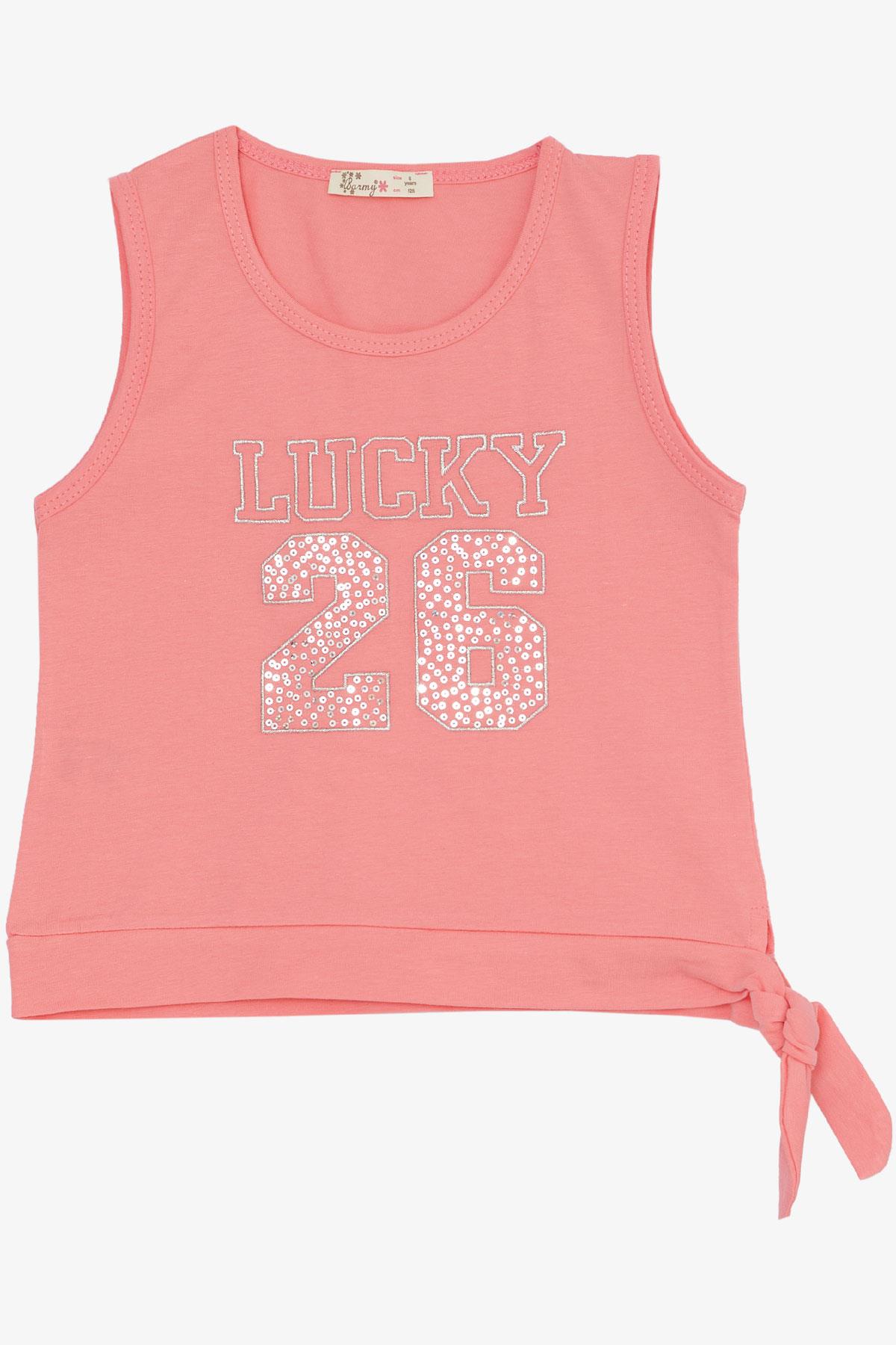 Barmy Kız Çocuk Etekli Takım Yandan Bağlamalı Pullu Pembe (5-9 Yaş)