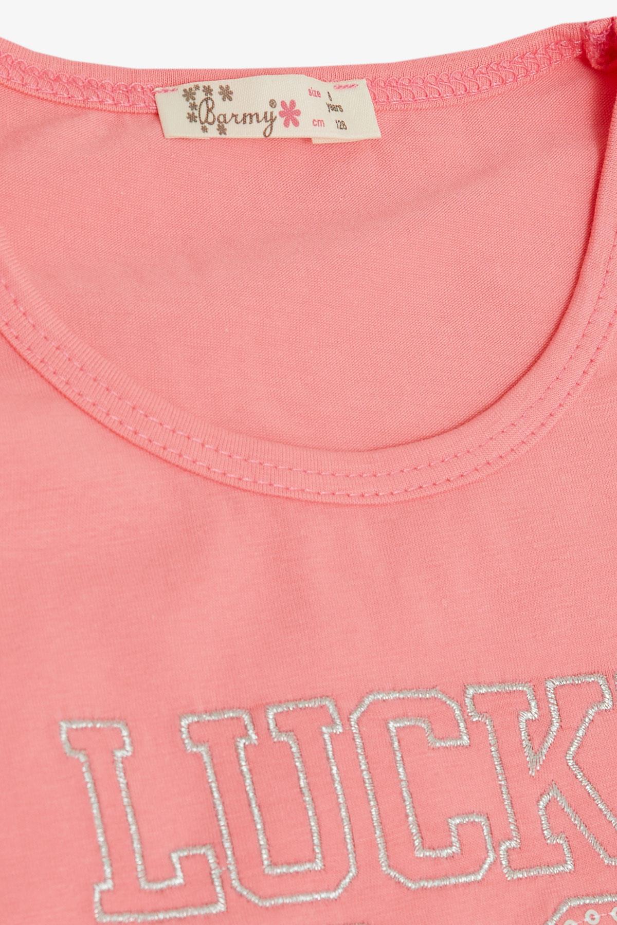 Barmy Kız Çocuk Etekli Takım Yandan Bağlamalı Pullu Pembe (5-9 Yaş)