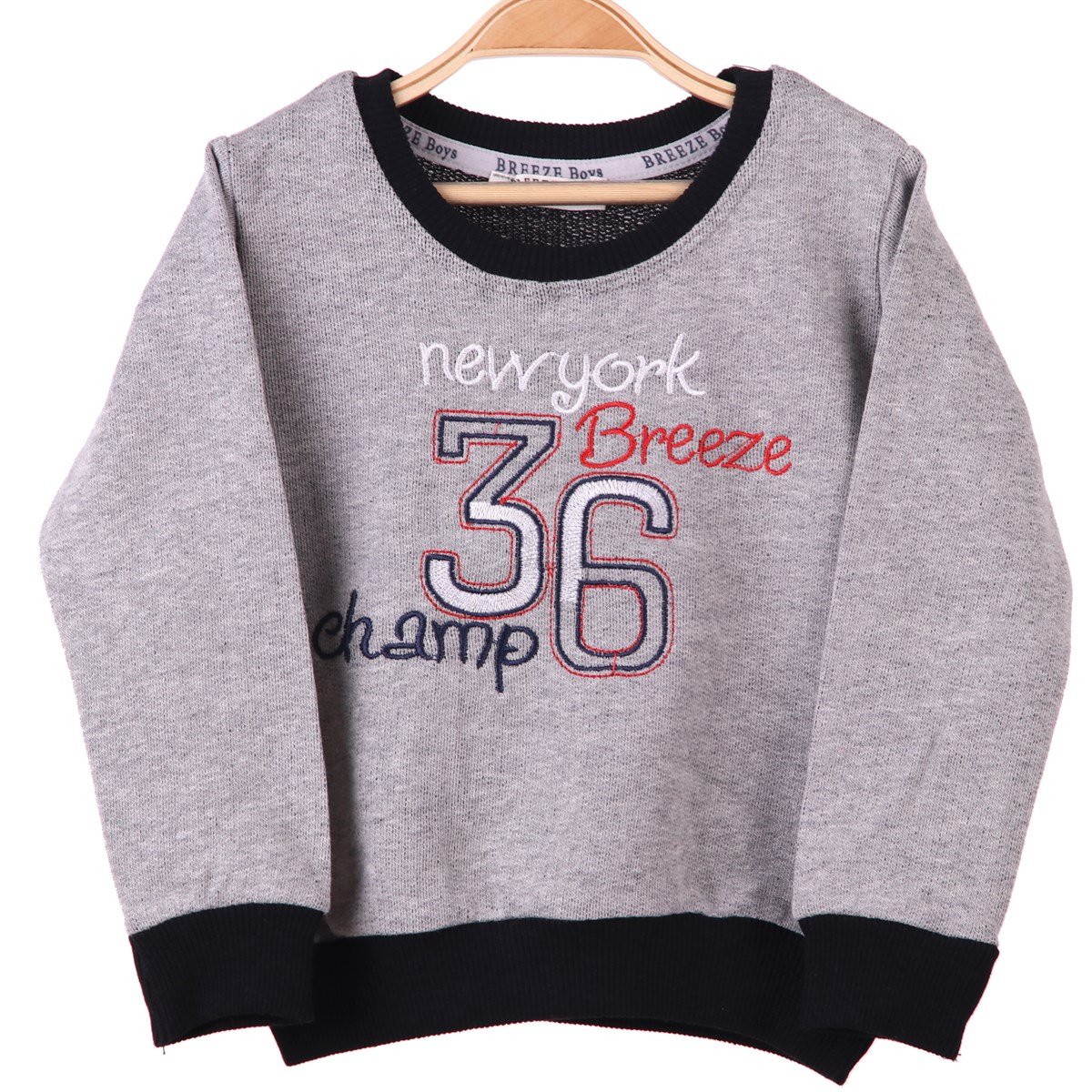 Erkek Çocuk Baskılı Sweat Breeze Gri-Siyah