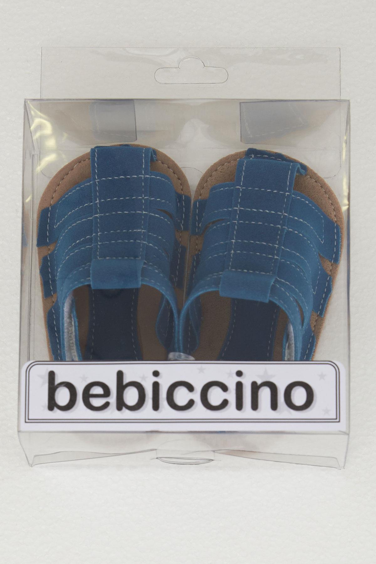Bebecino Erkek Bebek Nubuk Sandalet Cırtlı Saks Mavisi (18 Numara-19 Numara)