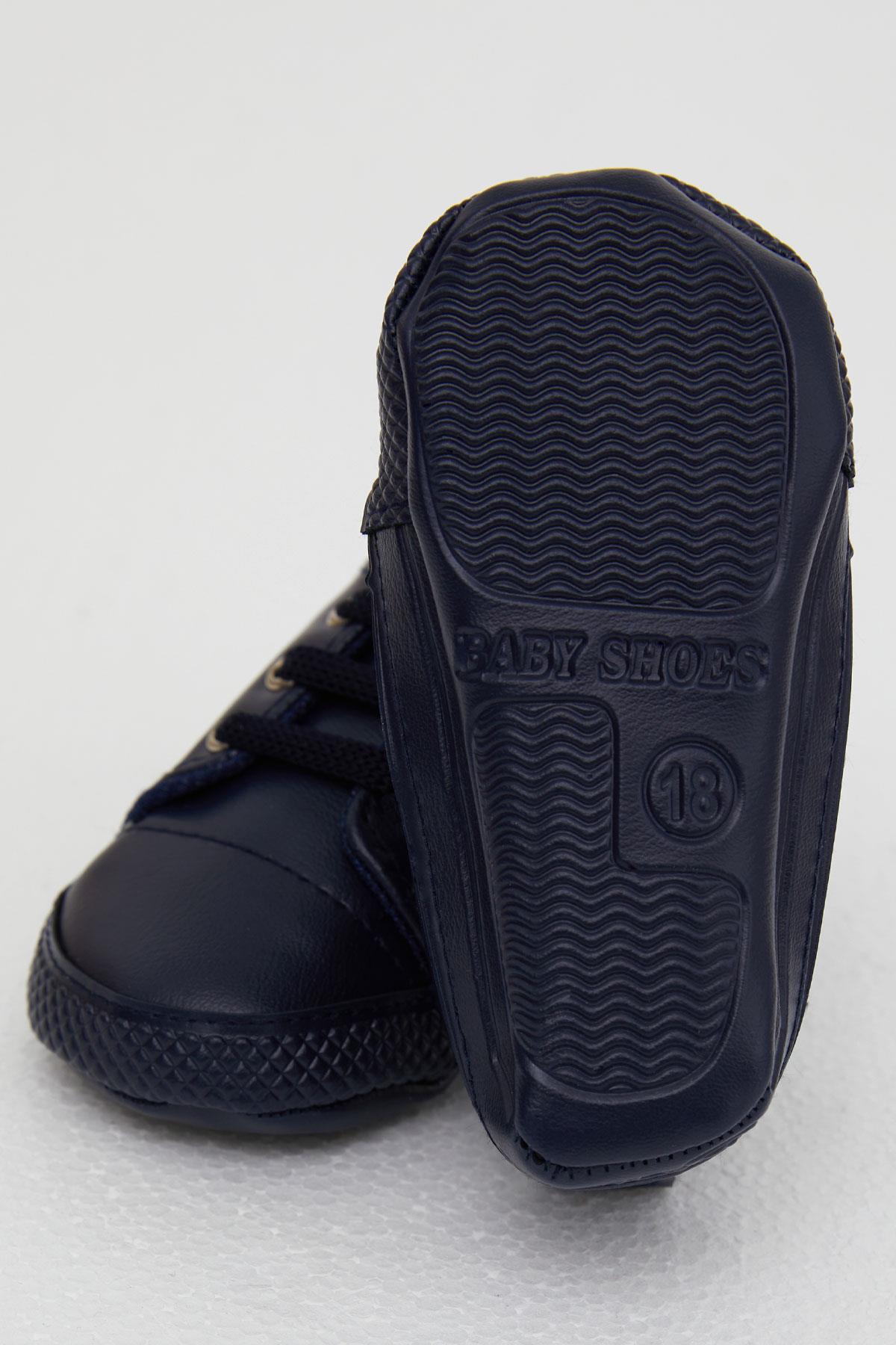 Bebecino Erkek Bebek Patik Ayakkabı Deri Armalı Lacivert (18 Numara-19 Numara)