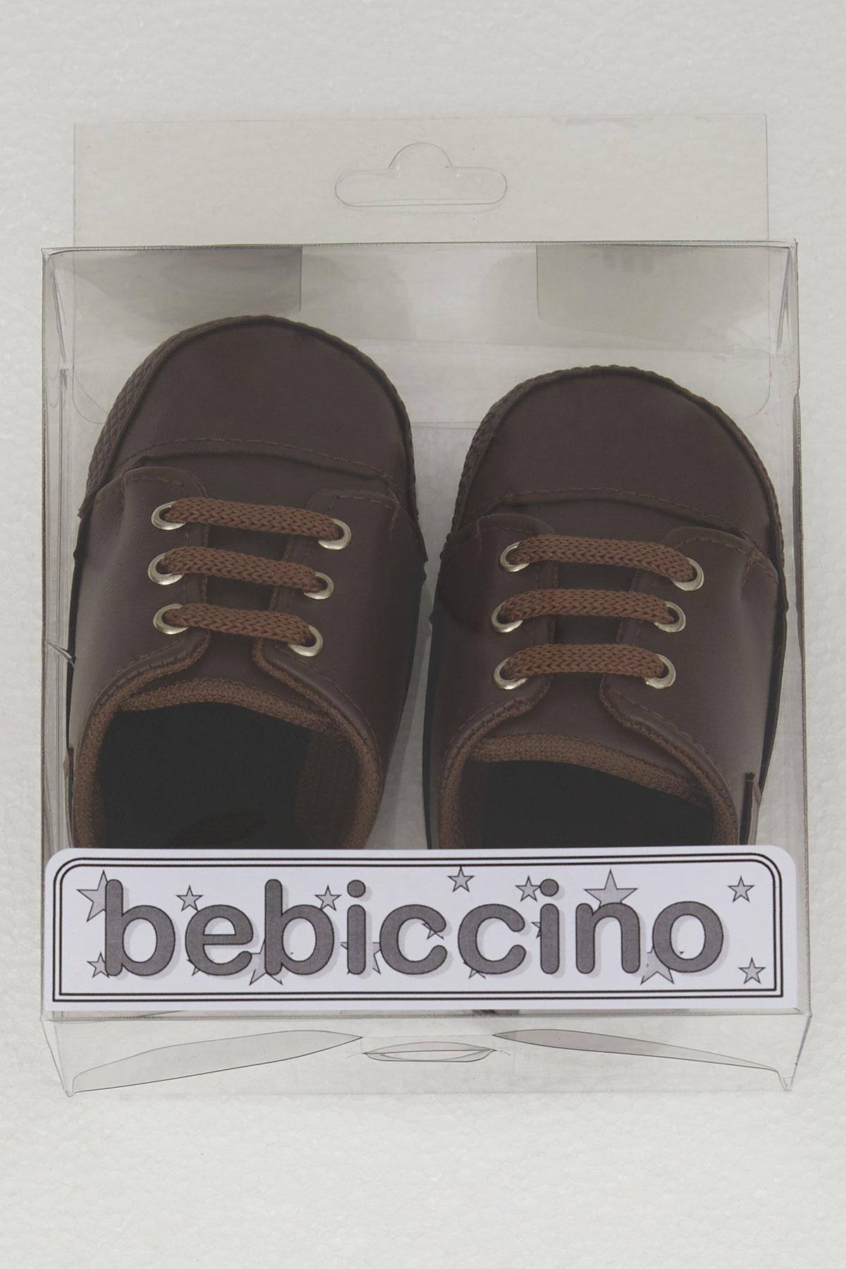 Bebecino Erkek Bebek Patik Ayakkabı Deri Armalı Koyu Kahve (18 Numara-19 Numara)