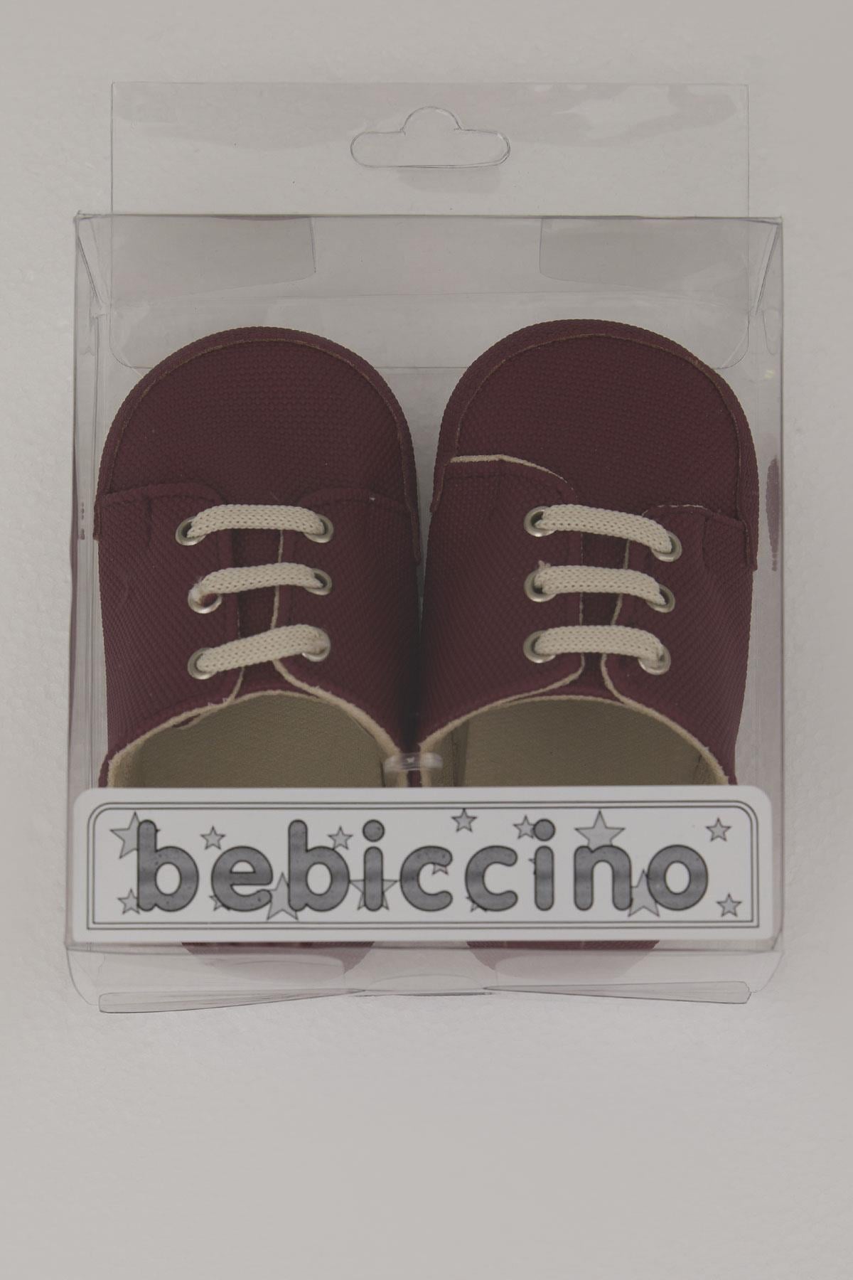 Bebiccino Erkek Bebek Patik Ayakkabı Bağcıklı Bordo (18-19 Numara)
