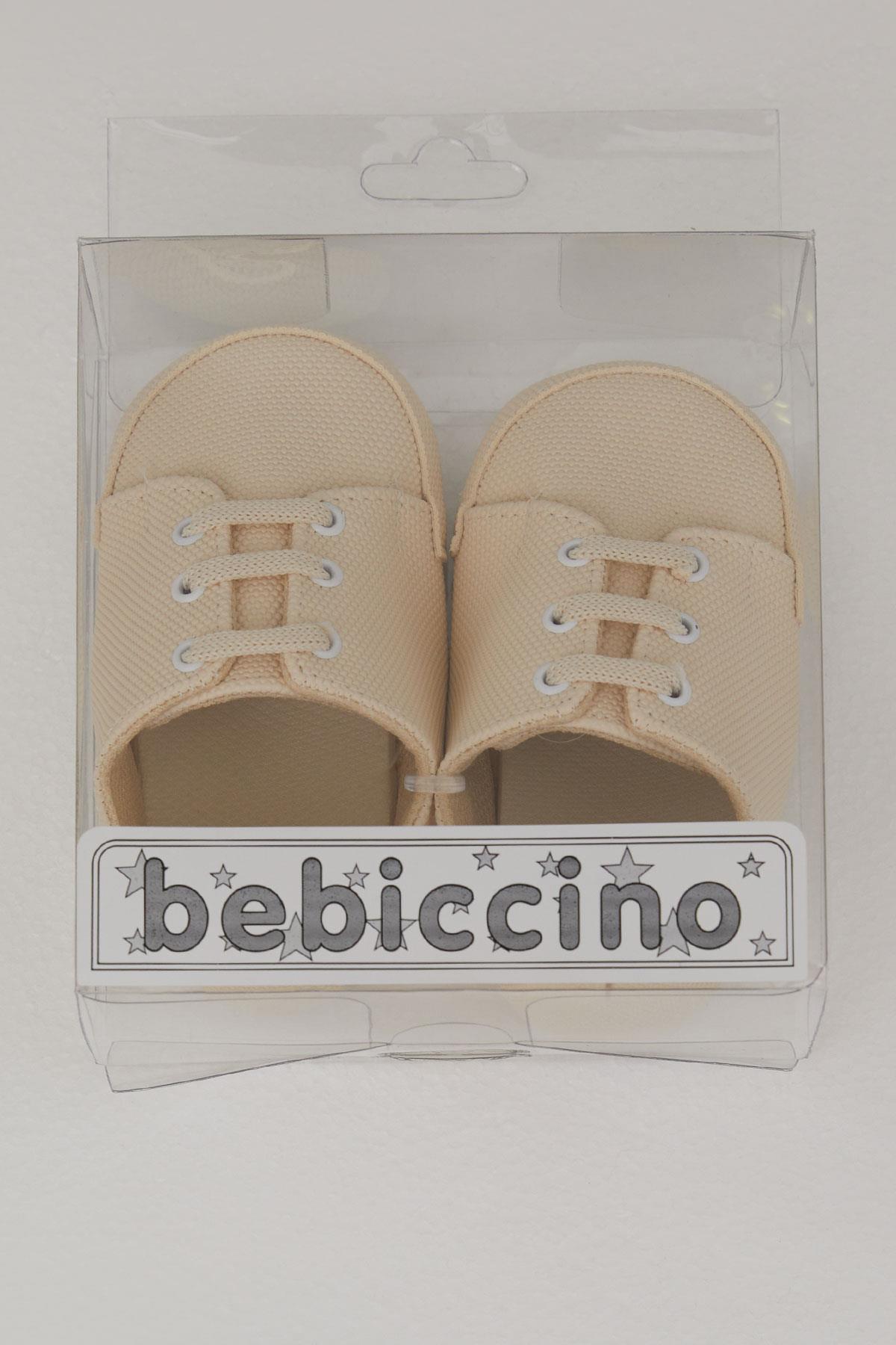 Bebiccino Erkek Bebek Patik Ayakkabı Bağcıklı Krem (18-19 Numara)