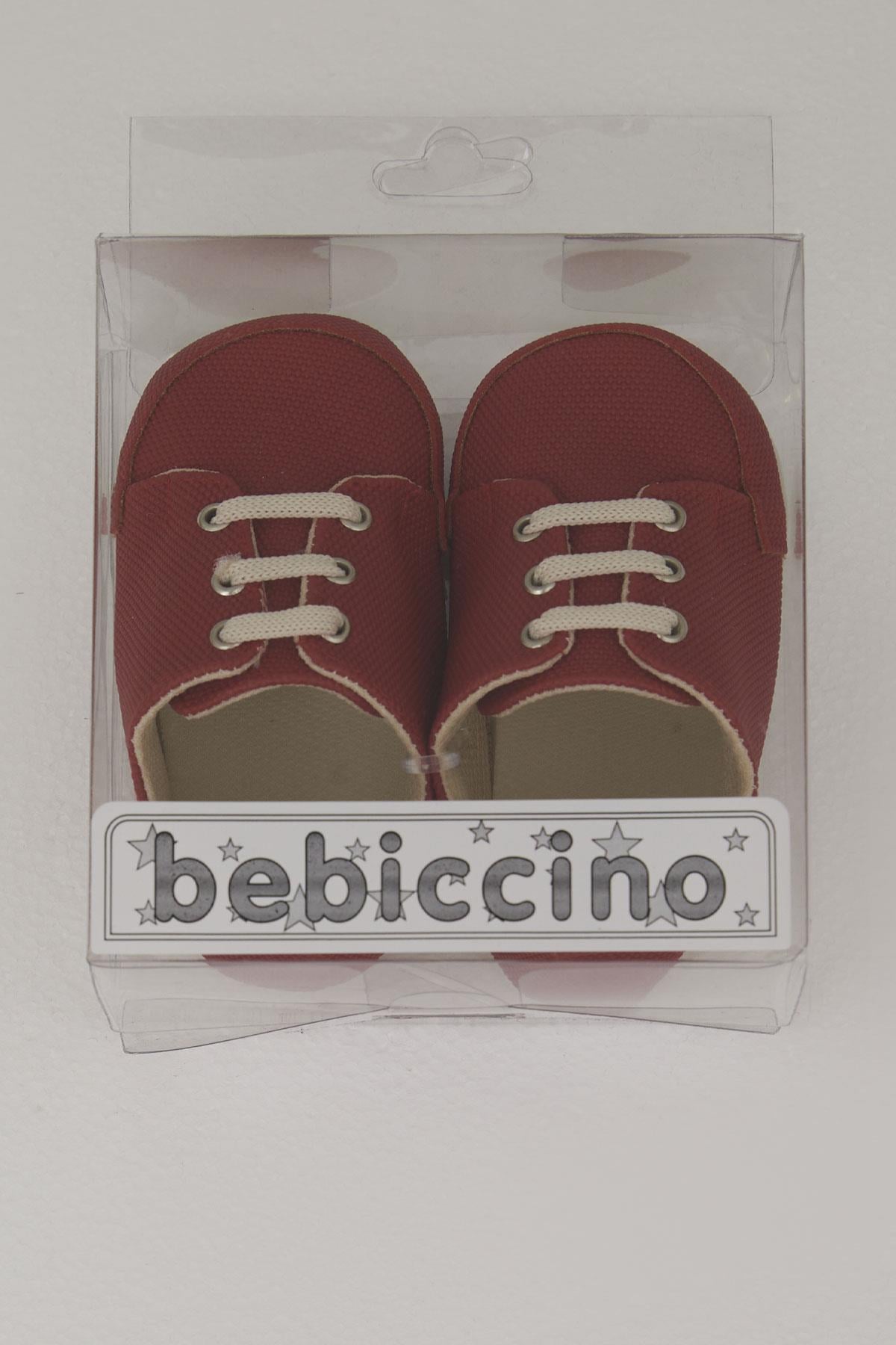 Bebiccino Erkek Bebek Patik Ayakkabı Bağcıklı Kırmızı (18-19 Numara)