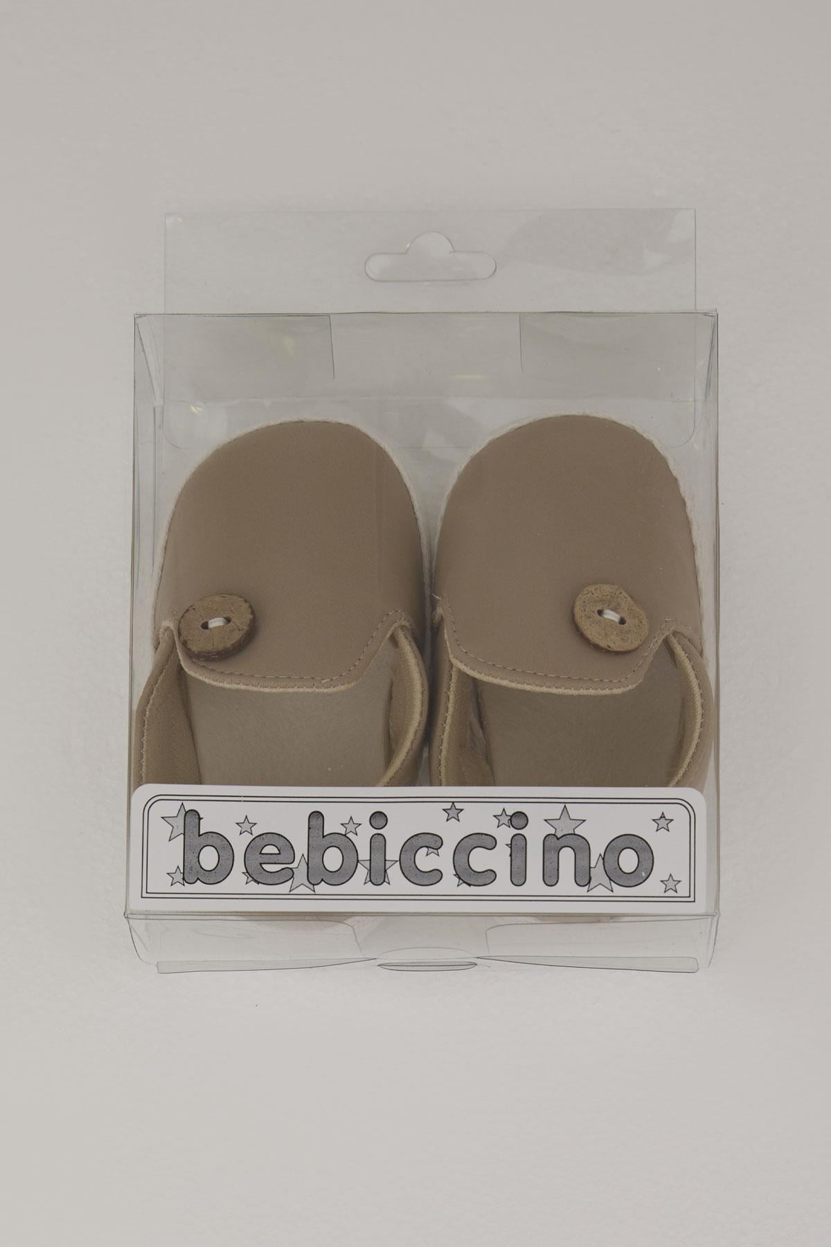 Bebiccino Erkek Bebek Patik Ayakkabı Jut Düğmeli Vizon (18-19 Numara)