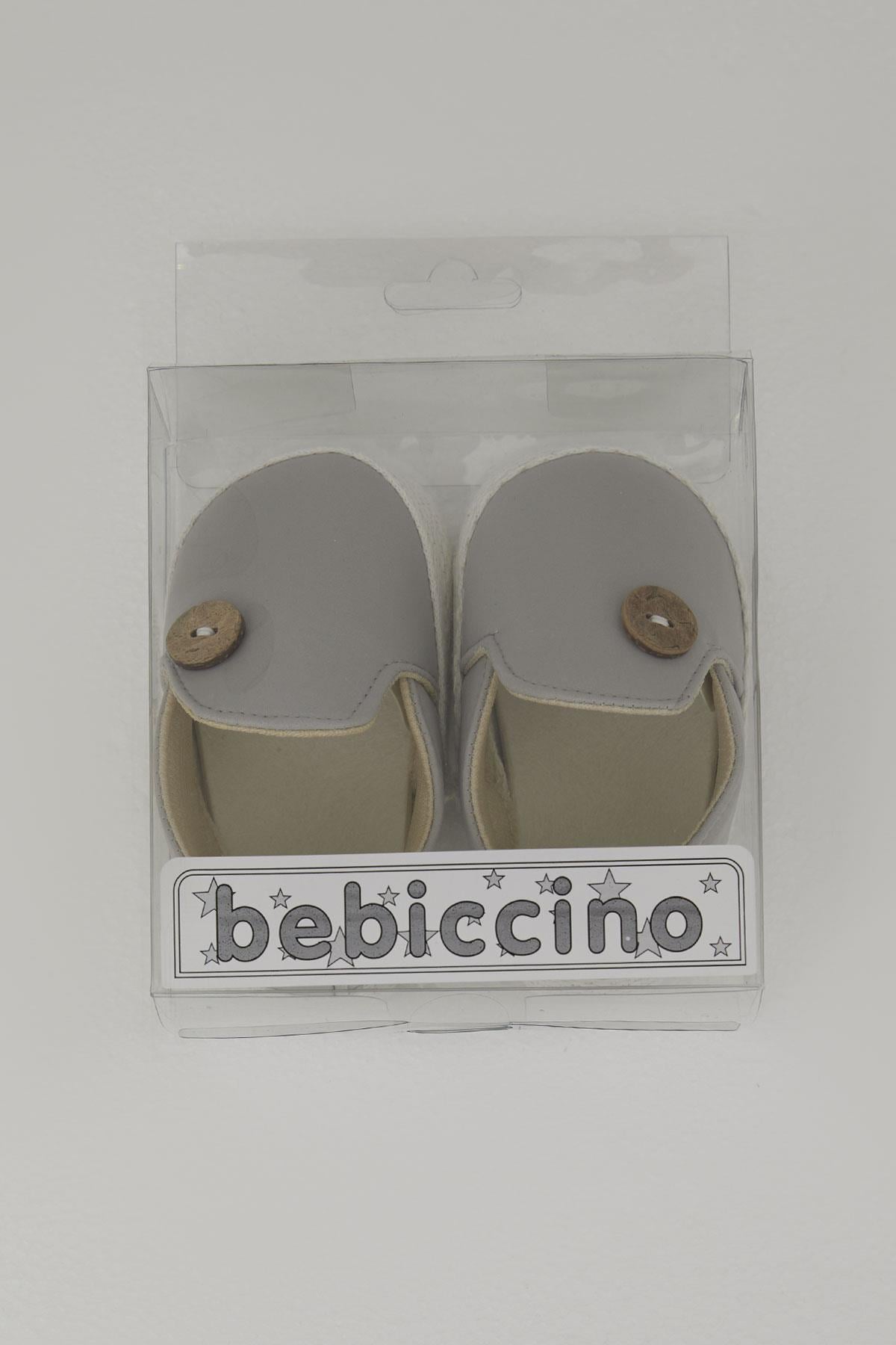 Bebiccino Erkek Bebek Patik Ayakkabı Jut Düğmeli Gri (18-19 Numara)