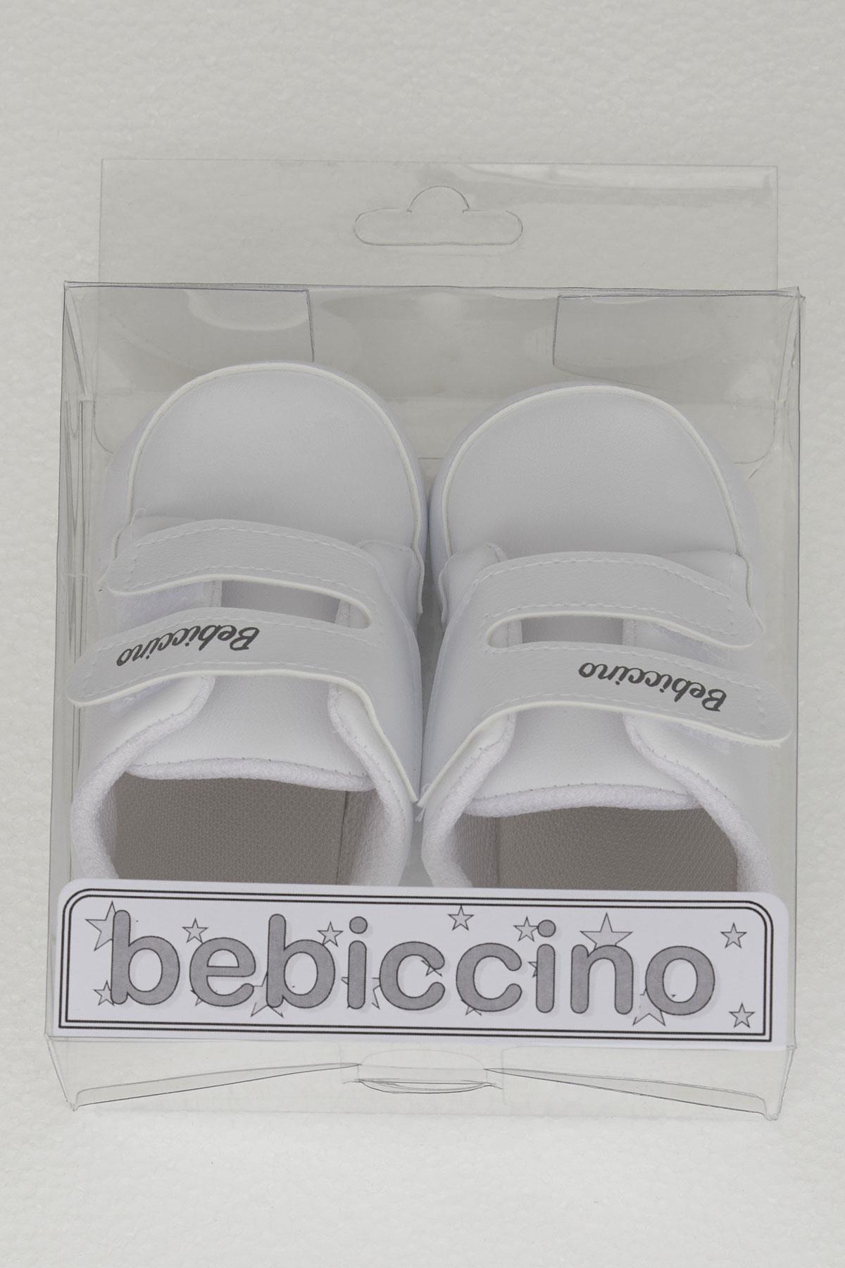 Bebiccino Kız Bebek Patik Ayakkabı Cırtlı Convers Beyaz (18 Numara-19 Numara)
