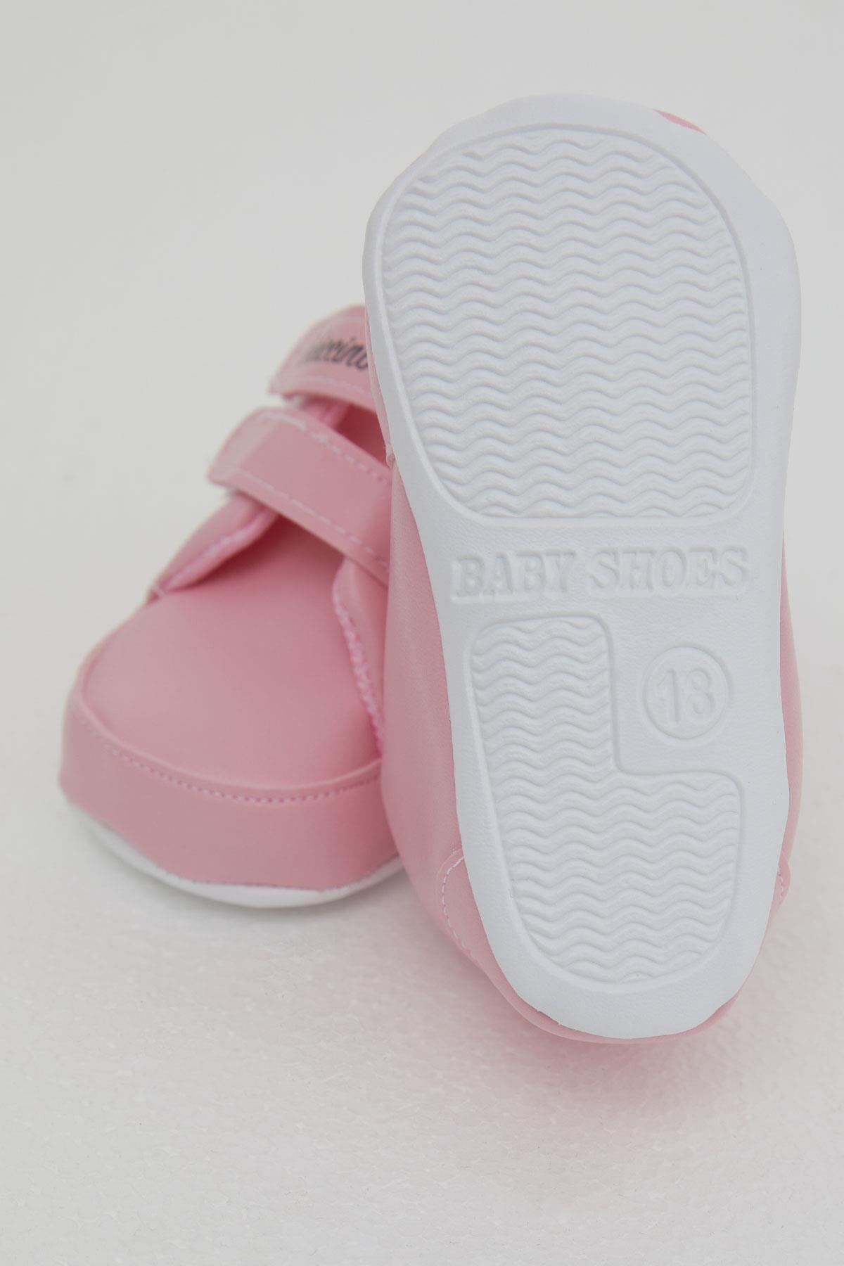 Bebiccino Kız Bebek Patik Ayakkabı Cırtlı Convers Pembe (18 Numara-19 Numara)