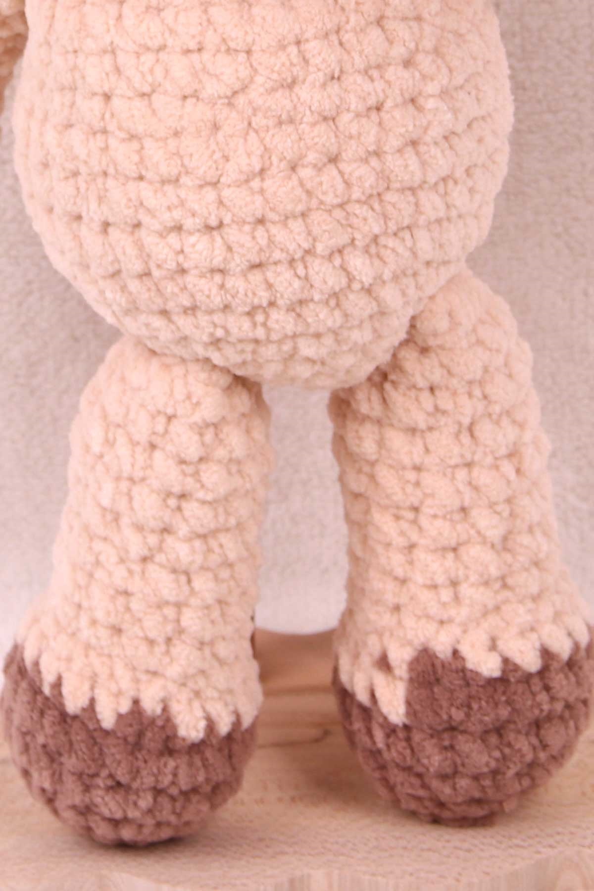 Breeze Bebek Ayıcık Amigurumi Organik Oyuncak Açık Kahverengi (Boy 35 cm)