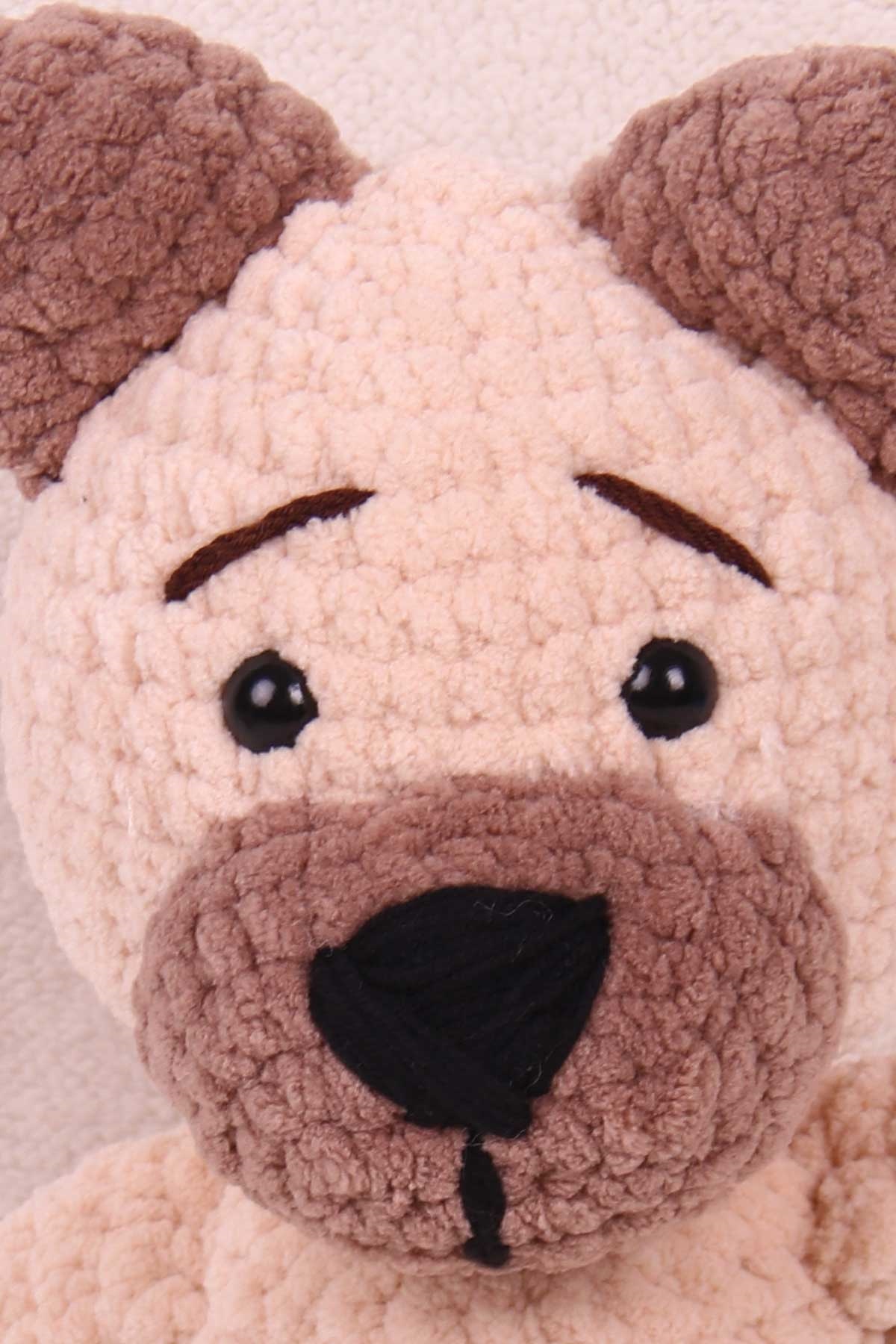 Breeze Bebek Ayıcık Amigurumi Organik Oyuncak Açık Kahverengi (Boy 35 cm)