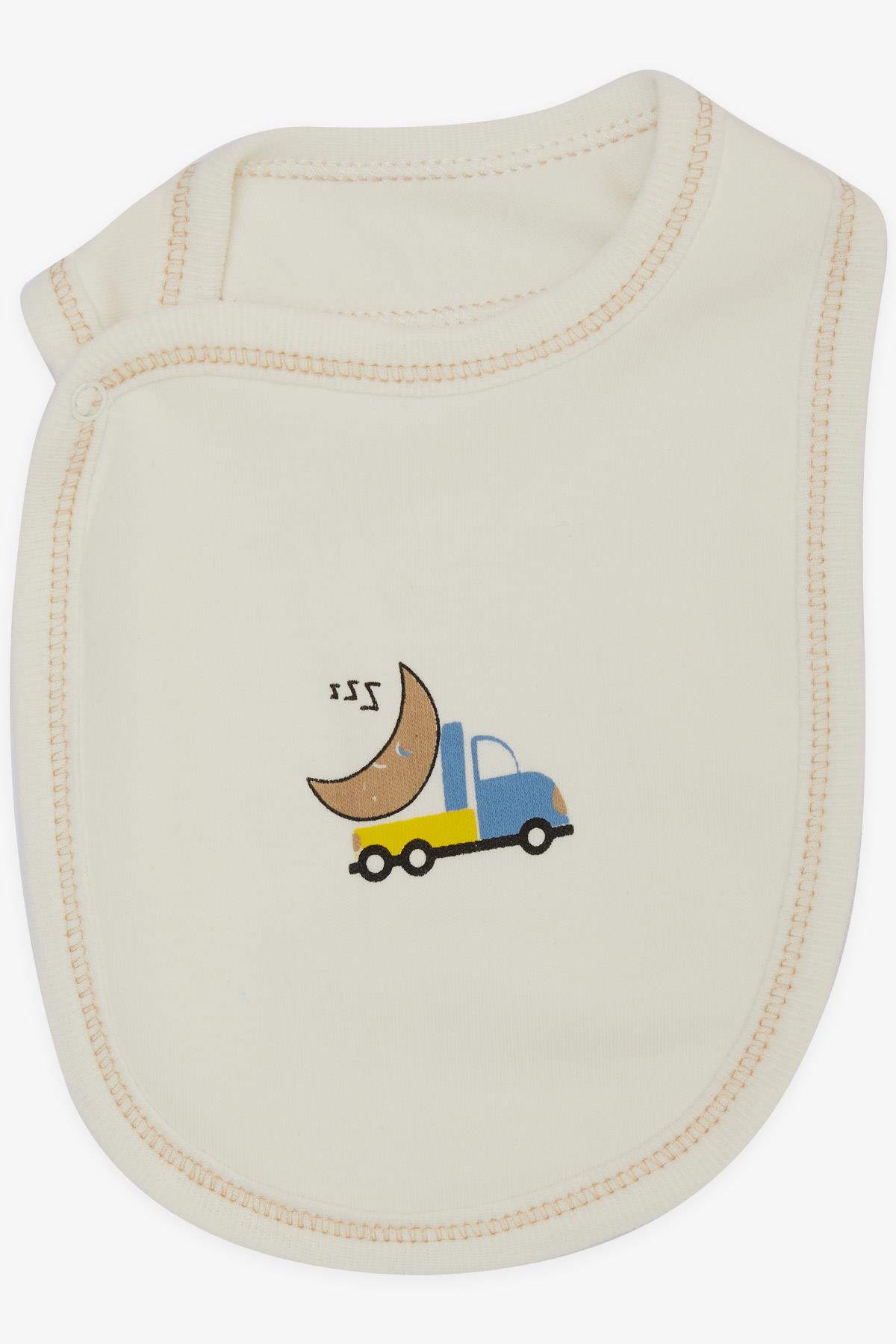 Breeze Bebek Mama Önlüğü Araba Baskılı Ekru (Standart)