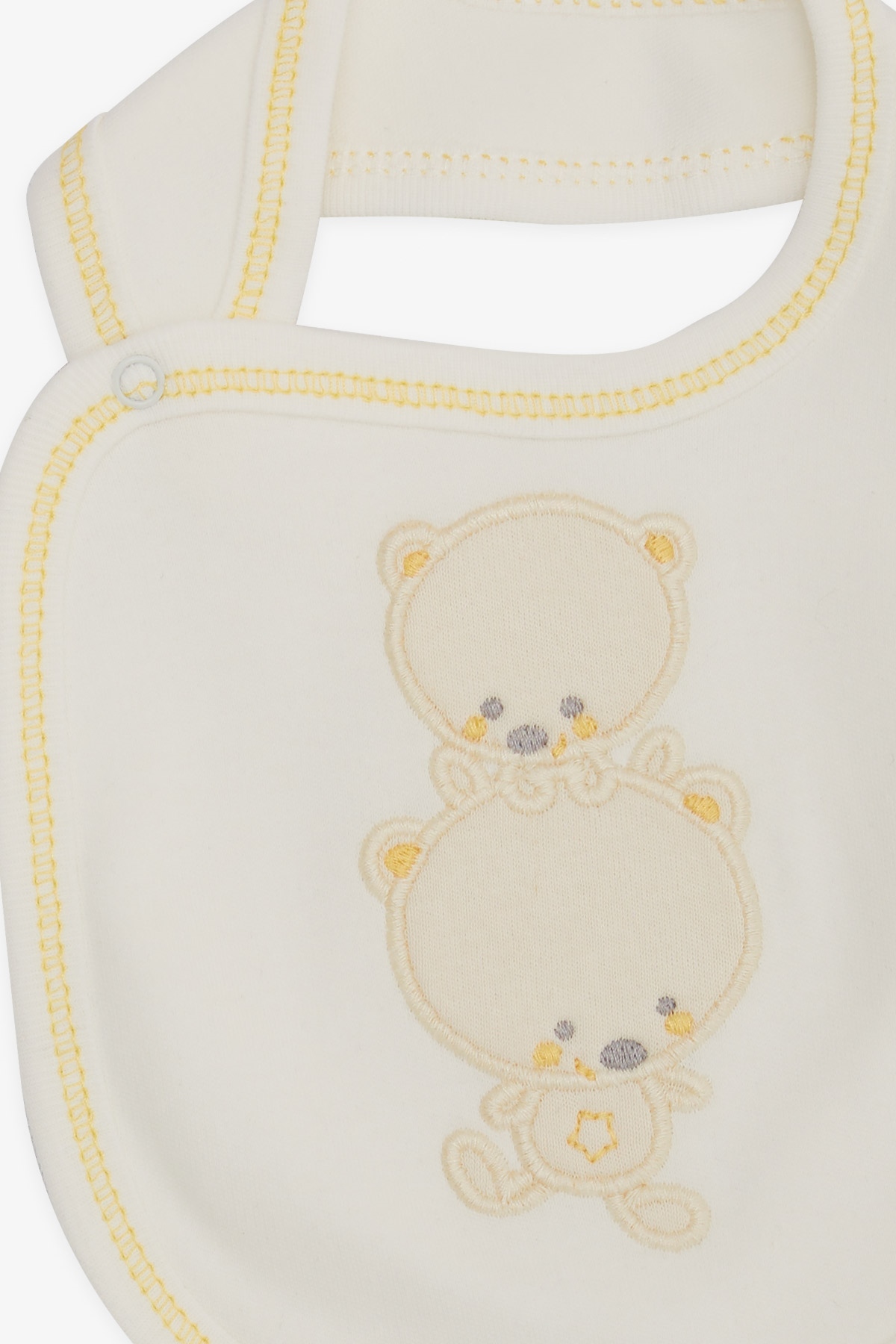 Breeze Bebek Mama Önlüğü Ayıcık Baskılı Ekru
