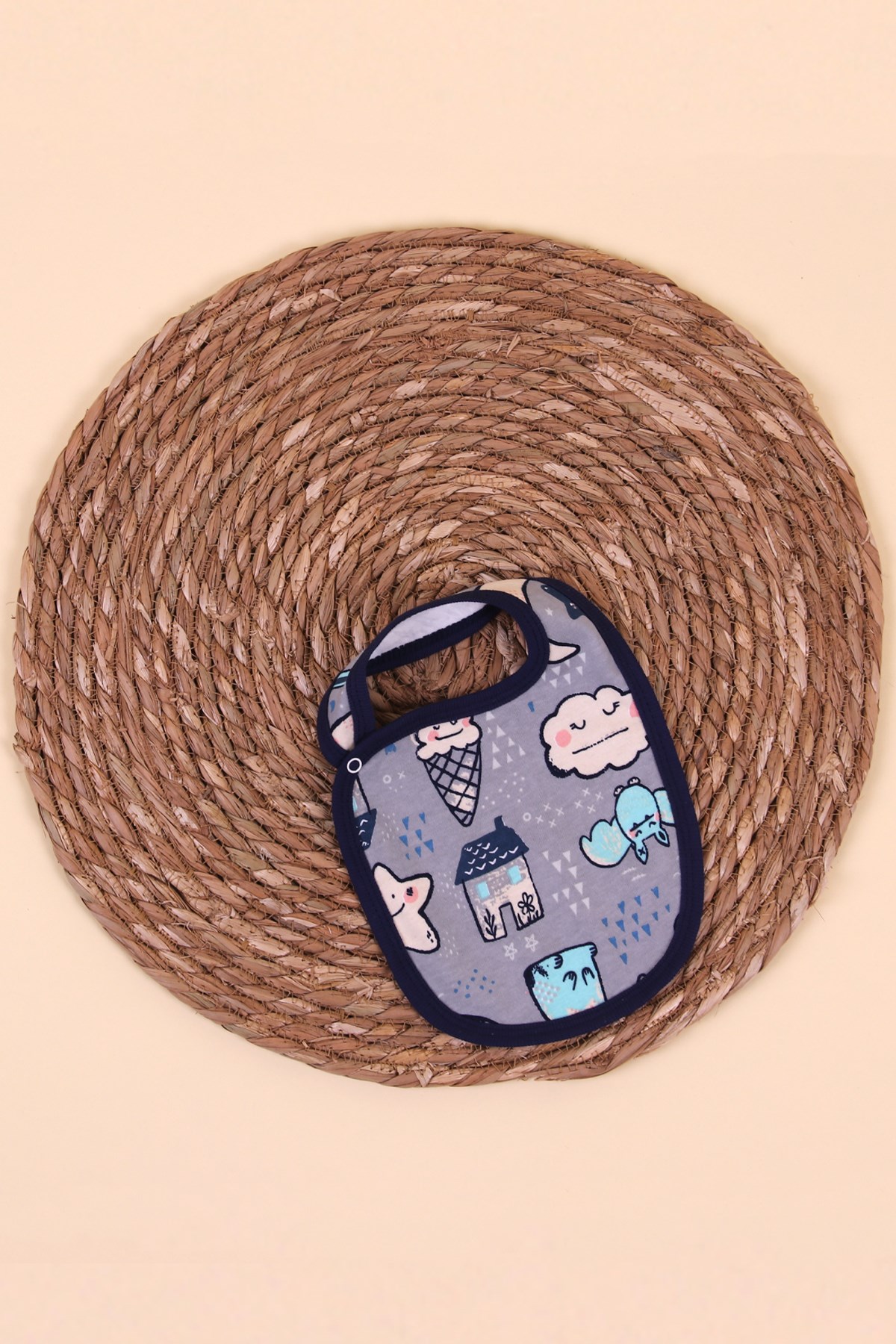 Breeze Bebek Mama Önlüğü Desenli Lacivert