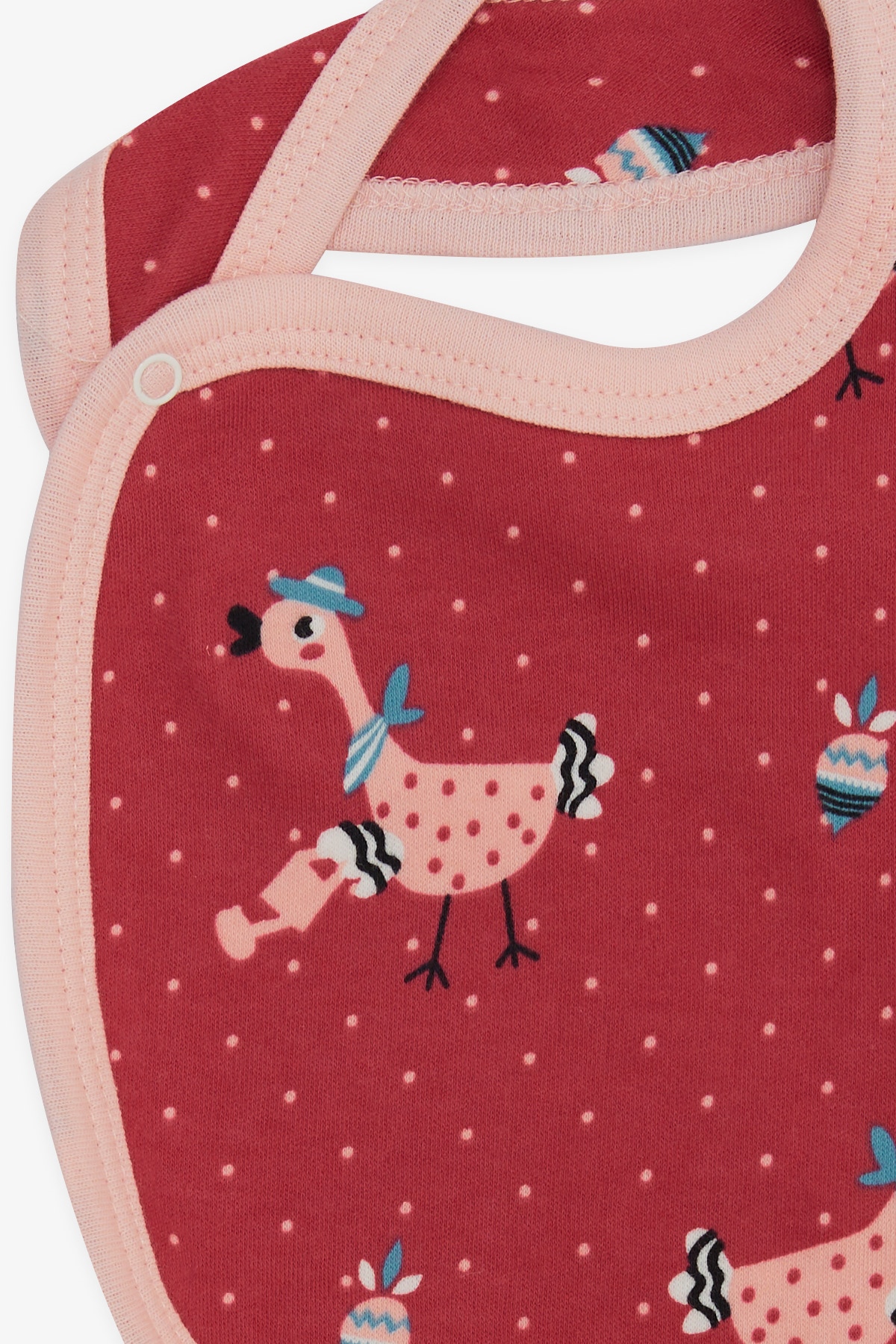 Breeze Bebek Mama Önlüğü Leylek Desenli Gülkurusu