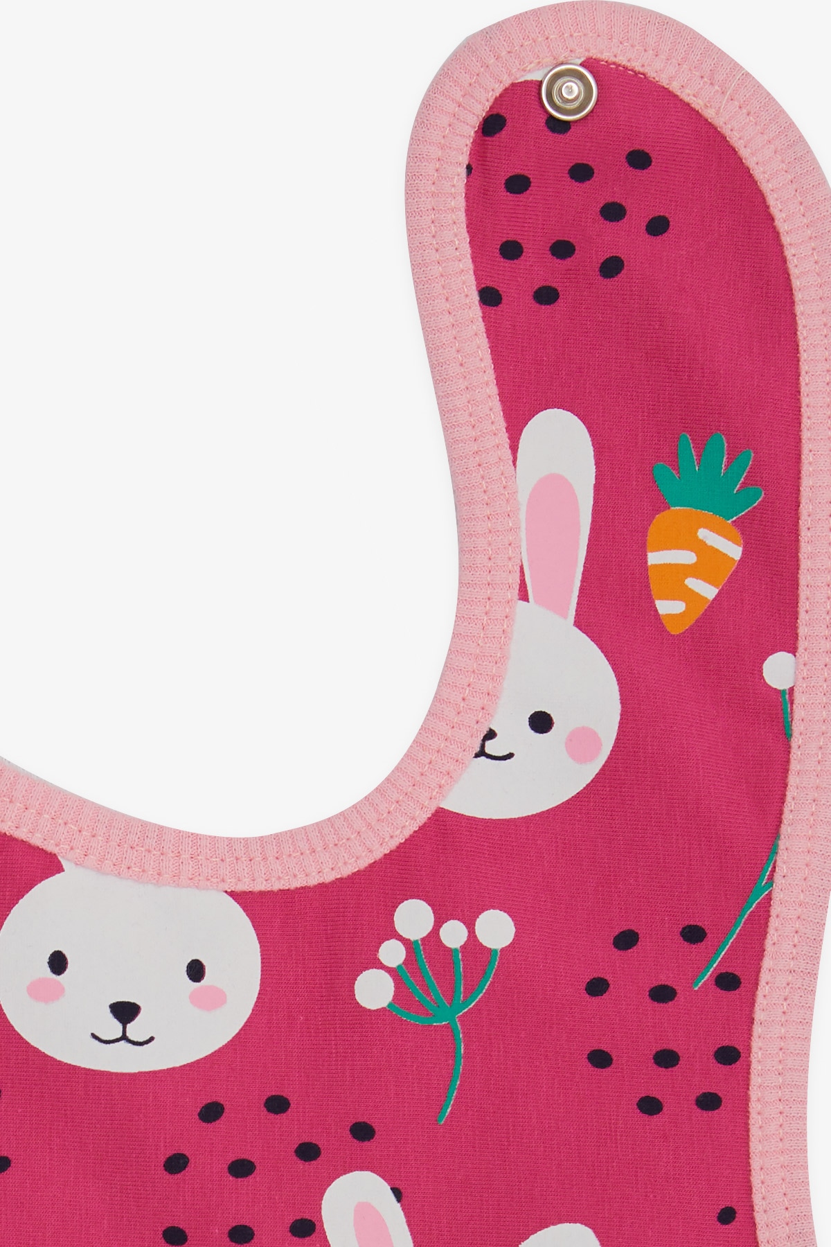 Breeze Bebek Mama Önlüğü Tavşancık Desenli Fuşya (0-3 Ay-)
