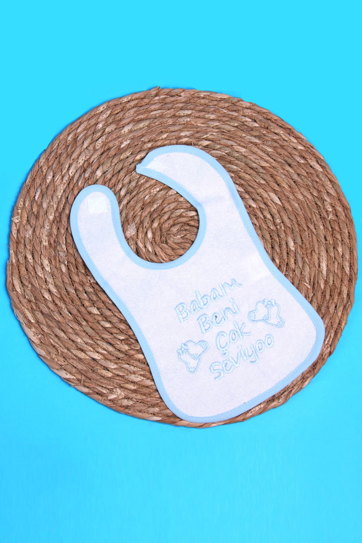 Breeze Bebek Mama Önlüğü Yazılı Mavi (Standart)
