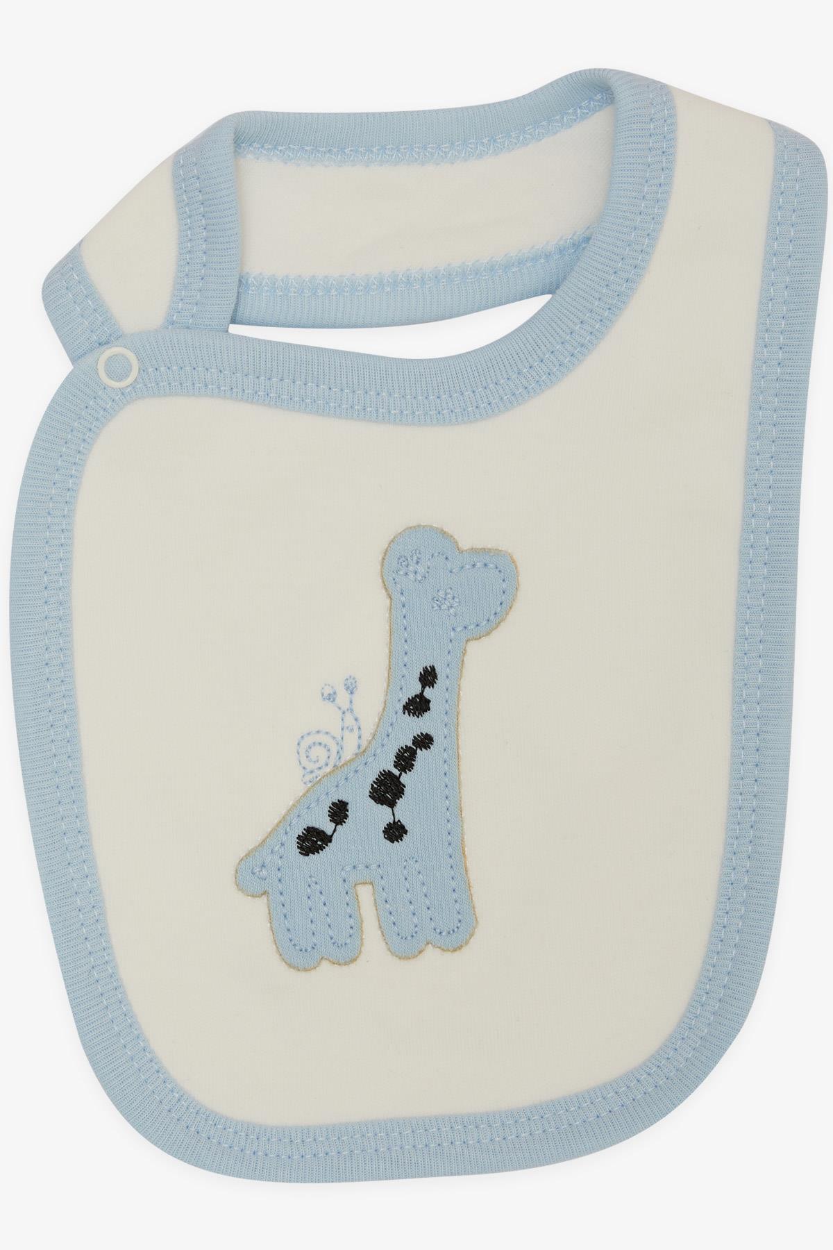 Breeze Bebek Mama Önlüğü Zürafa Nakışlı Beyaz (Standart)