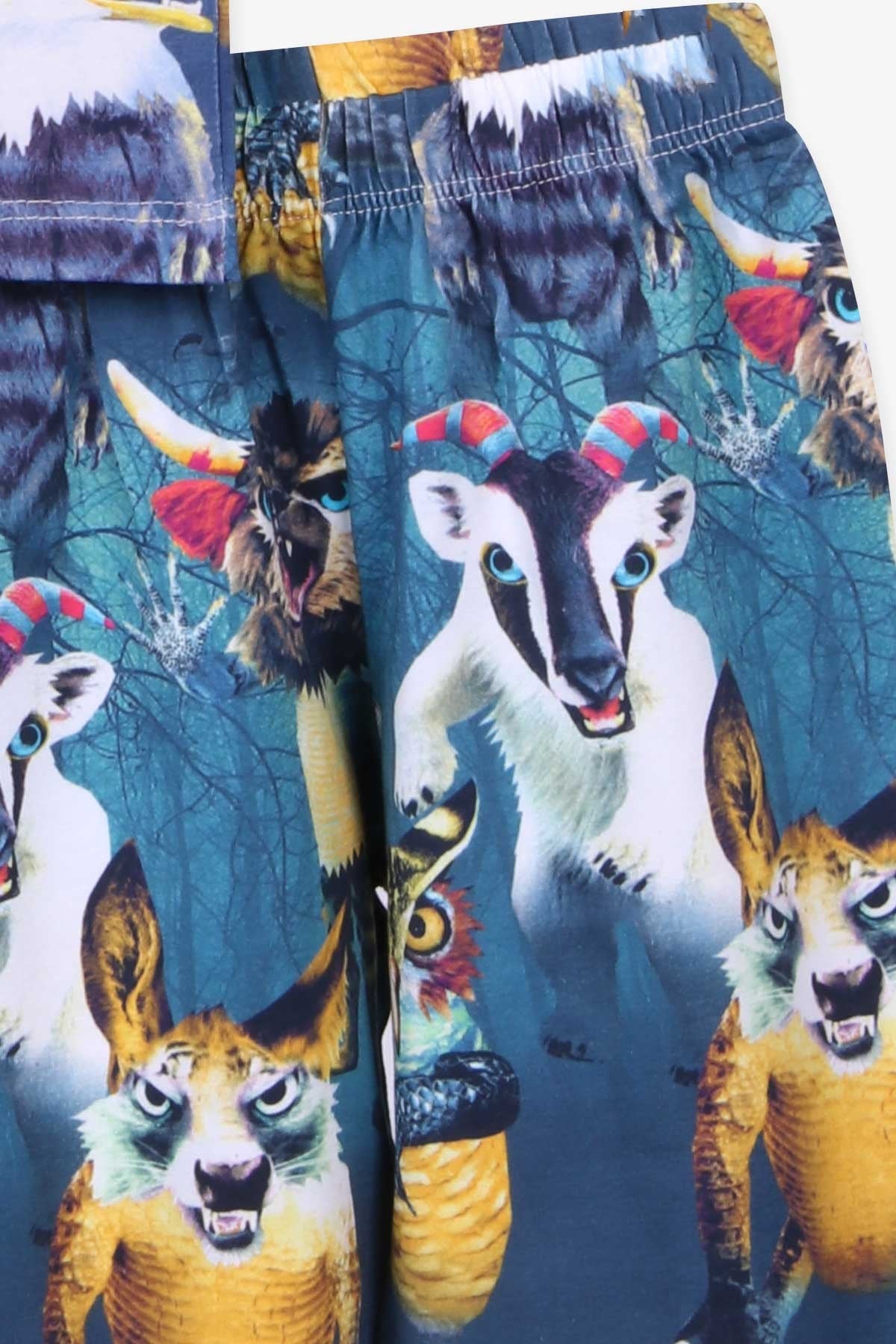 Breeze Bebek Pijama Takımı Vahşi Doğa Temalı Petrol Yeşili (9 Ay-3 Yaş)