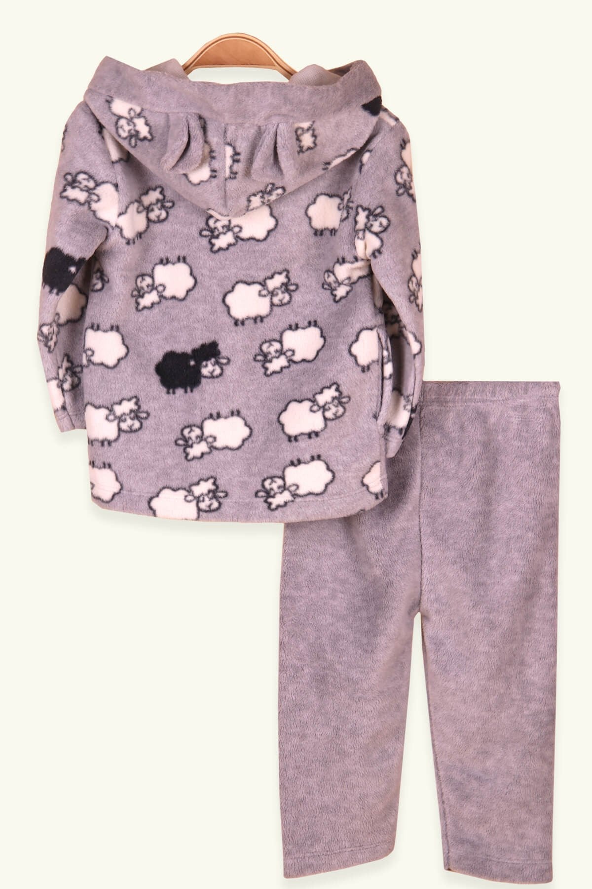 Breeze Bebek Polar Eşofman Takımı Unisex Koyunlu Gri (4 Ay-1 Yaş)