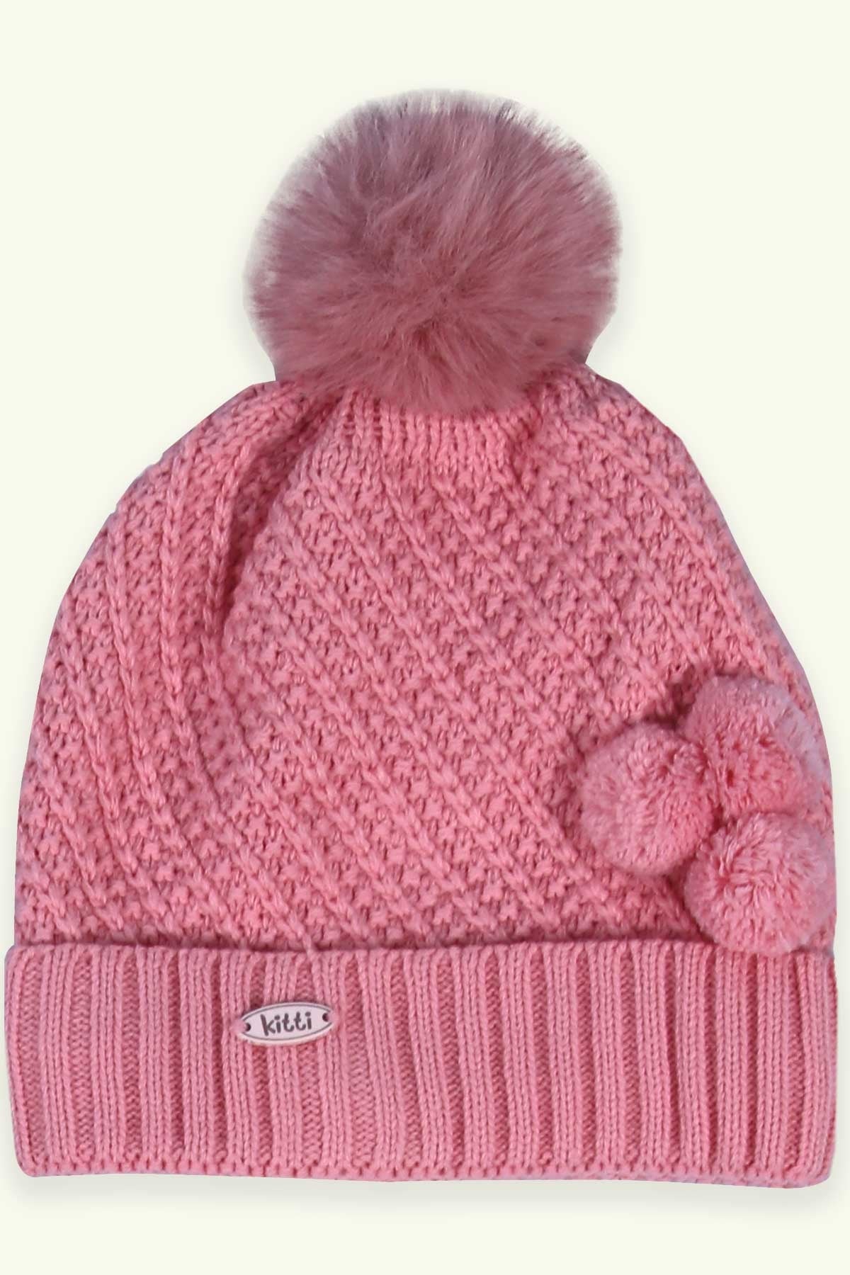 Breeze Çocuk Atkı Bere Takımı 3 lü Set Pudra (4-8 Yaş)