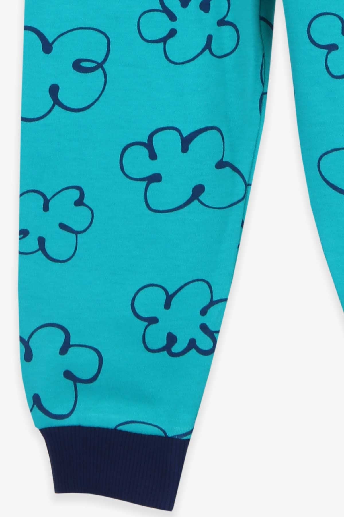 Breeze Çocuk Pijama Takımı Bulut Desenli Yeşil (1.5-5 Yaş)
