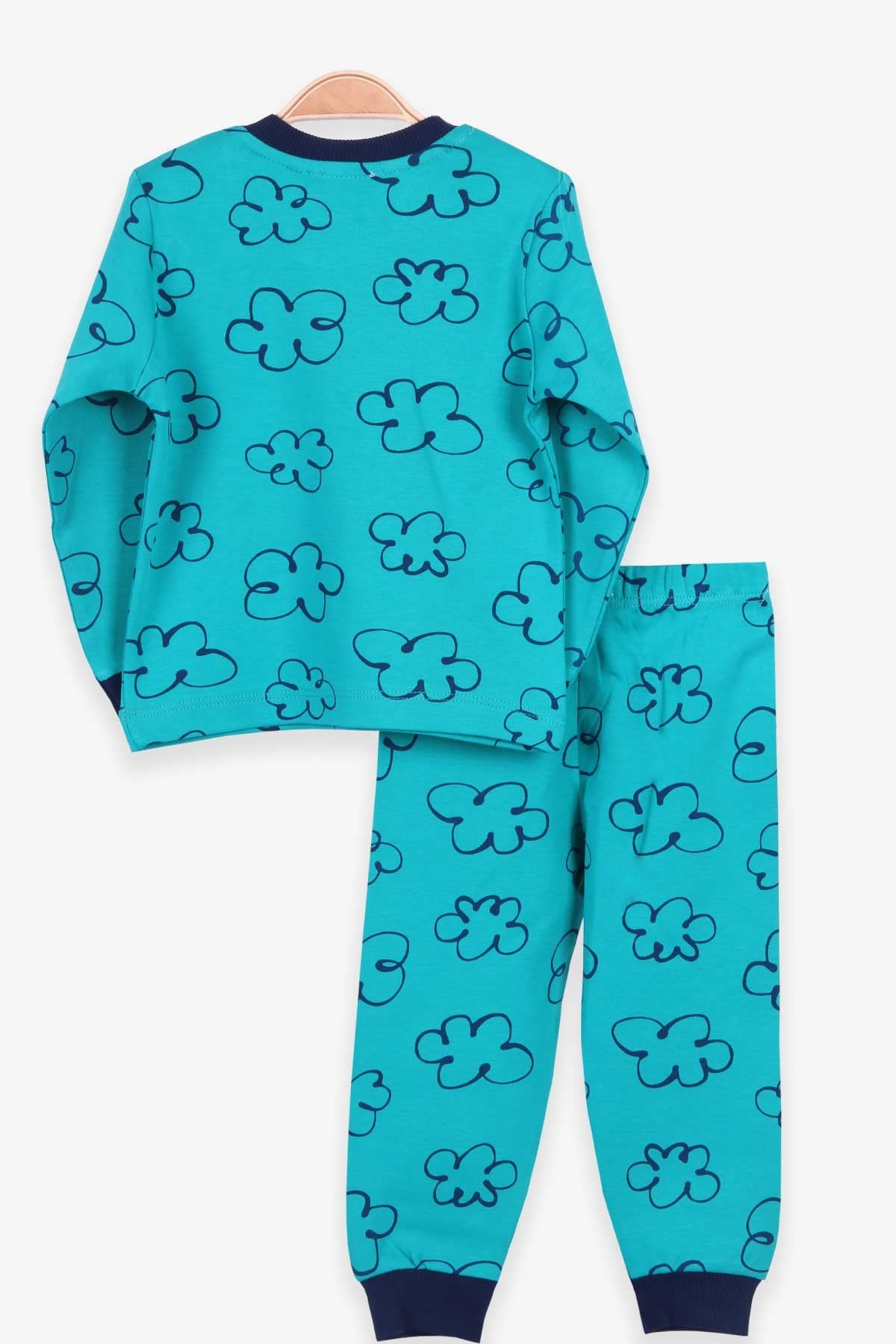 Breeze Çocuk Pijama Takımı Bulut Desenli Yeşil (1.5-5 Yaş)