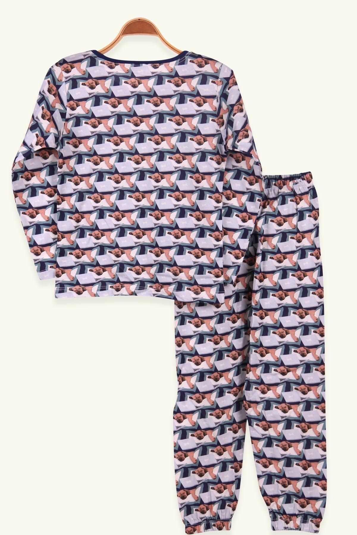 Breeze Çocuk Pijama Takımı Köpek Desenli Lacivert (6-10 Yaş)