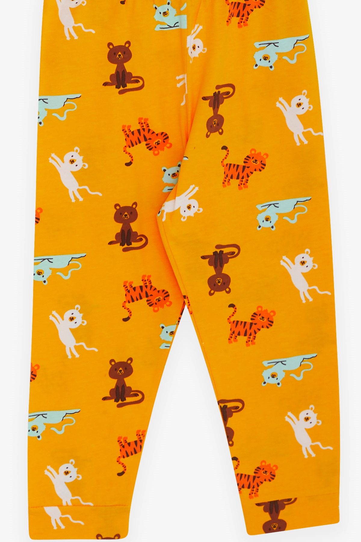 Breeze Çocuk Pijama Takımı Neşeli Kedicik Desenli Hardal Sarı (3-7 Yaş)
