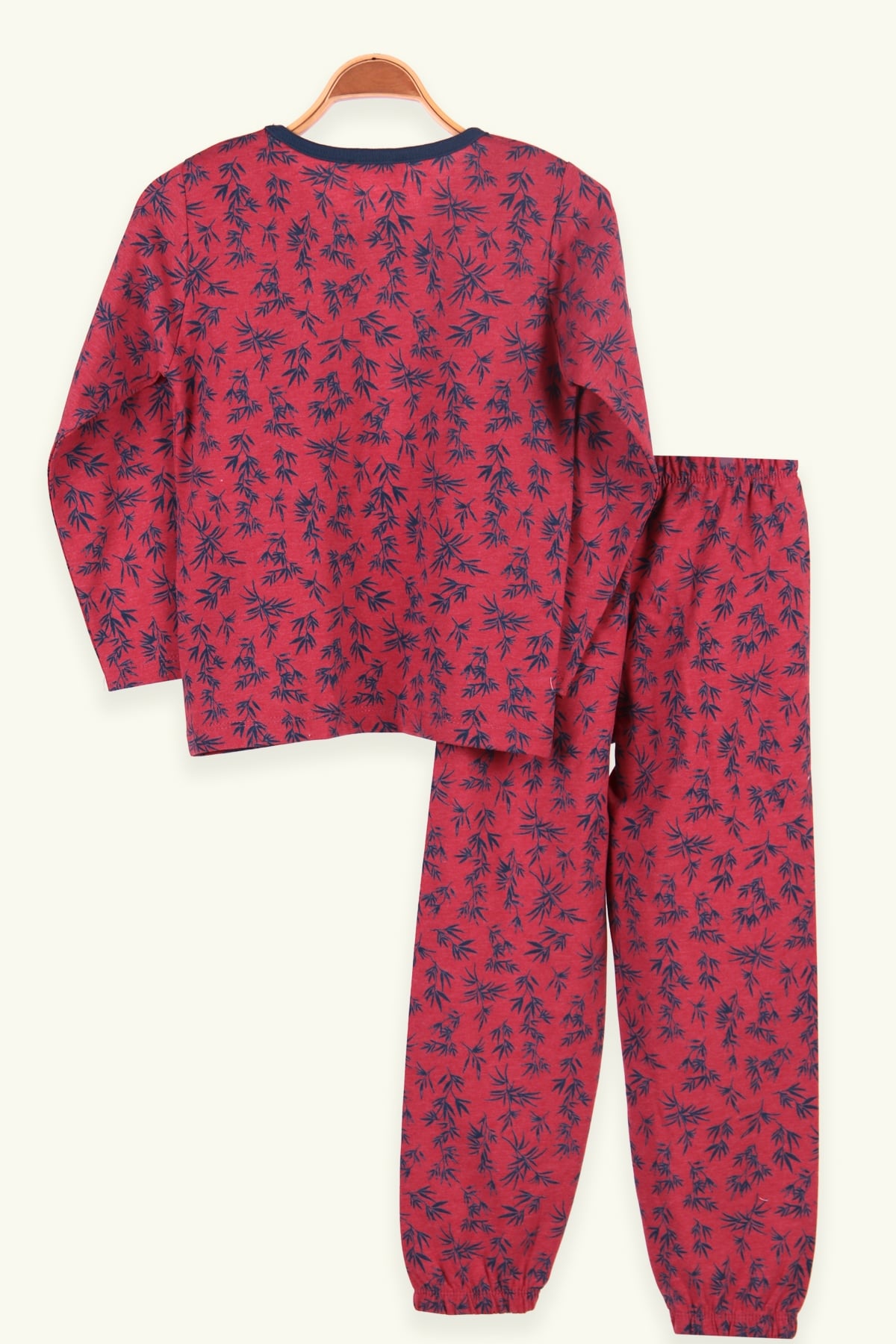 Breeze Çocuk Pijama Takımı Yaprak Desenli Bordo (6-10 Yaş)