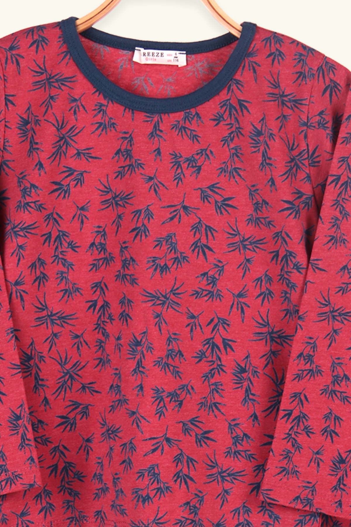 Breeze Çocuk Pijama Takımı Yaprak Desenli Bordo (6-10 Yaş)