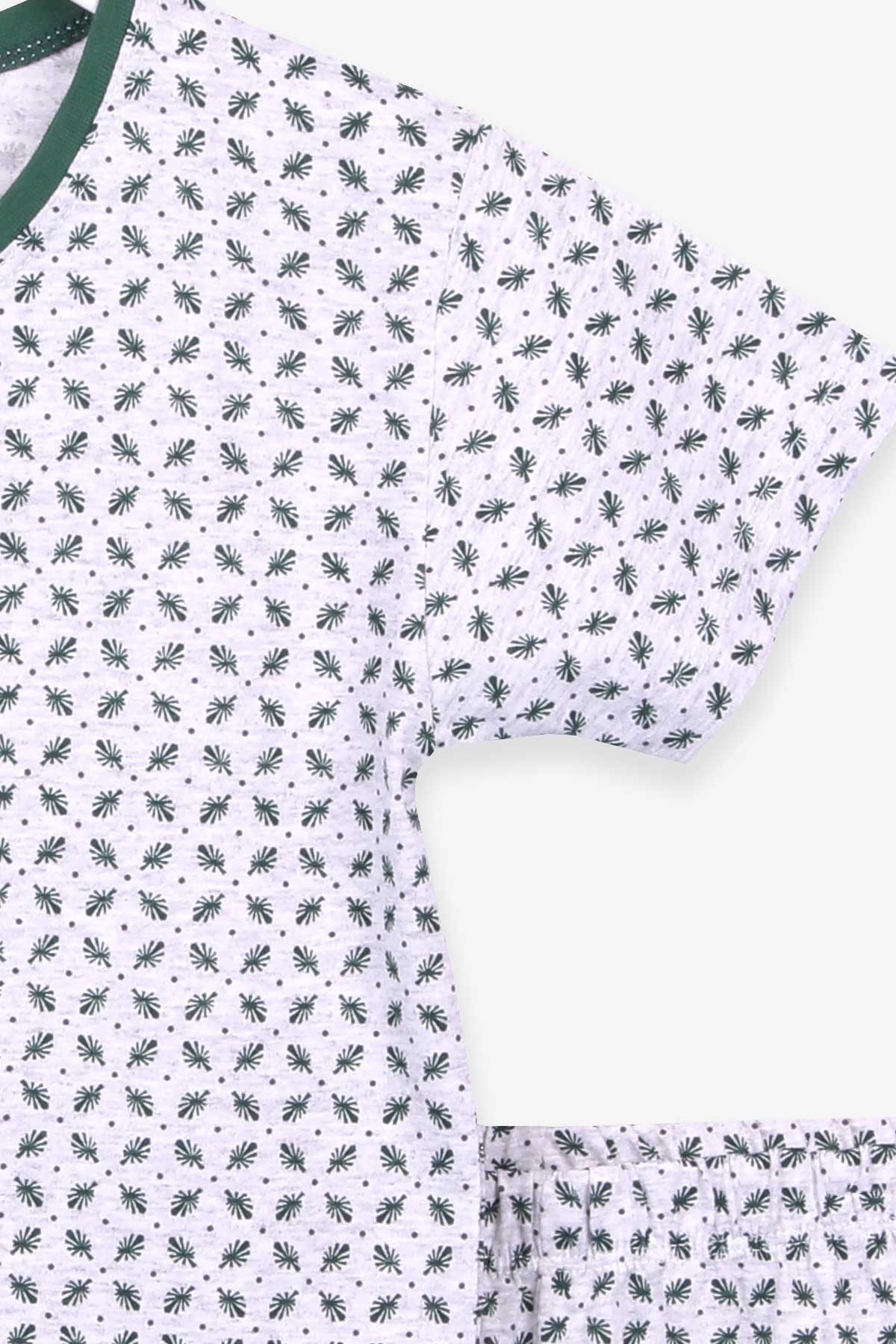 Breeze Çocuk Şortlu Pijama Takımı Desenli Açık Gri Melanj (9-12 Yaş)