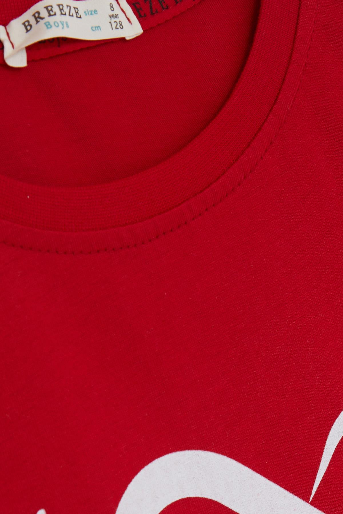 Breeze Çocuk Uzun Kollu Tişört Yüzüncü Yıl Temalı Atatürk Baskılı Kırmızı (5-10 Yaş)