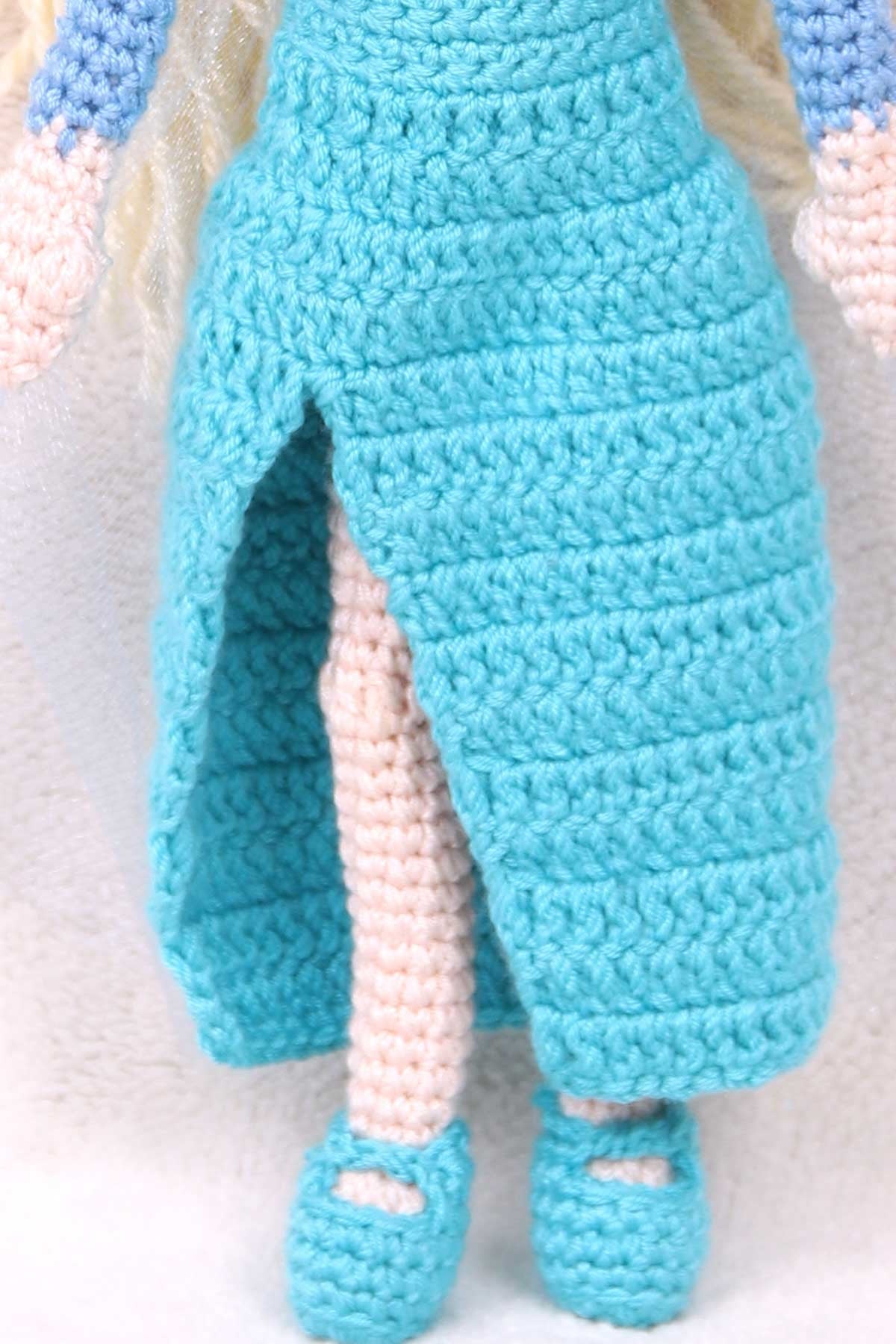 Breeze Elsa Bebek Amigurumi Organik Oyuncak Karışık Renk (Boy 30 cm)