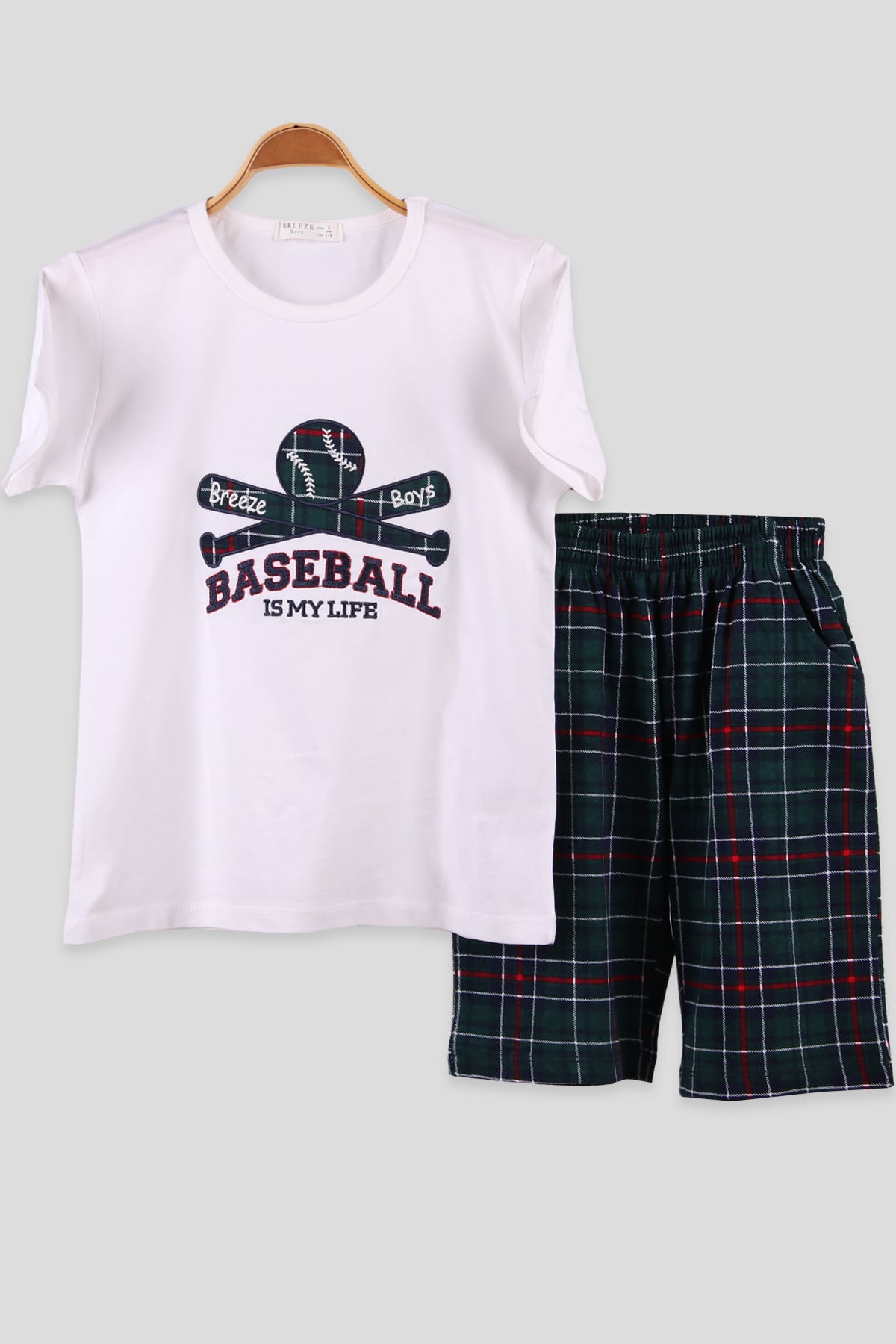 Breeze Erkek Basebal Nakılşlı Takım Yeşil (6-12 Yaş)