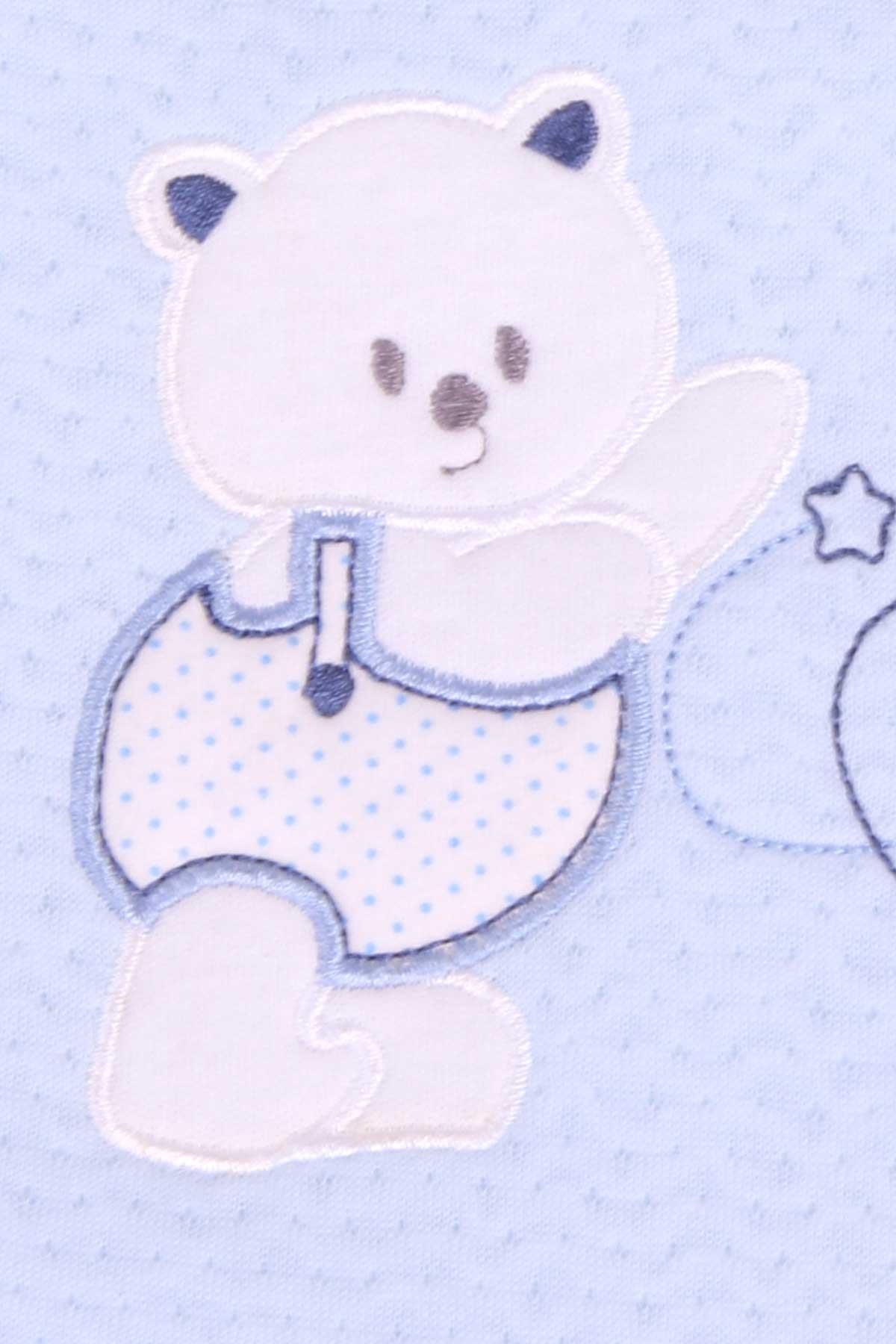 Breeze Erkek Bebek Alt Açma Minderi Ayı Nakışlı Bebe Mavisi