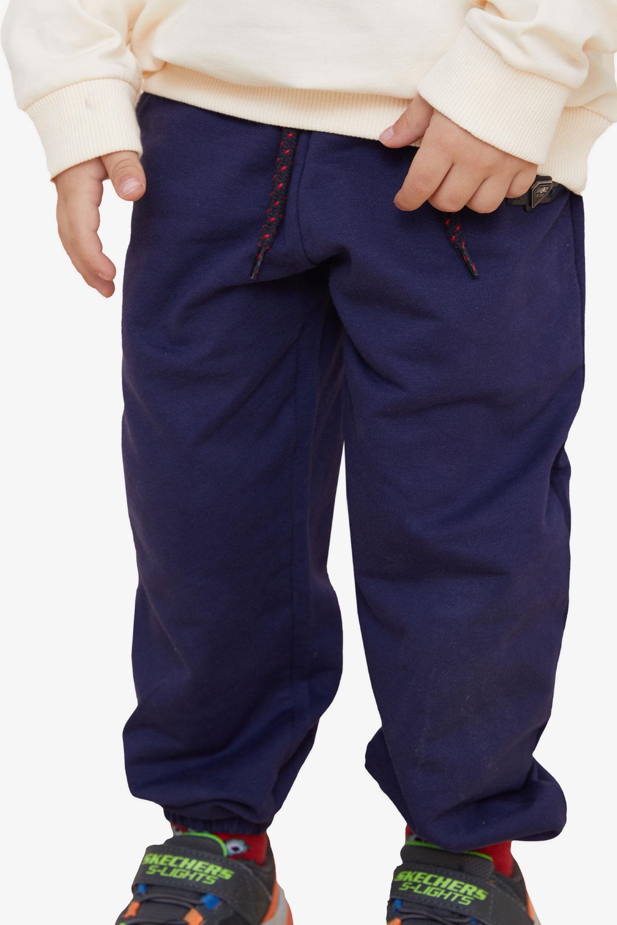 Breeze Erkek Bebek Alt Bağcık Aksesuarlı Beli Lastikli Cepli Koyu Mavi (1-2 Yaş)