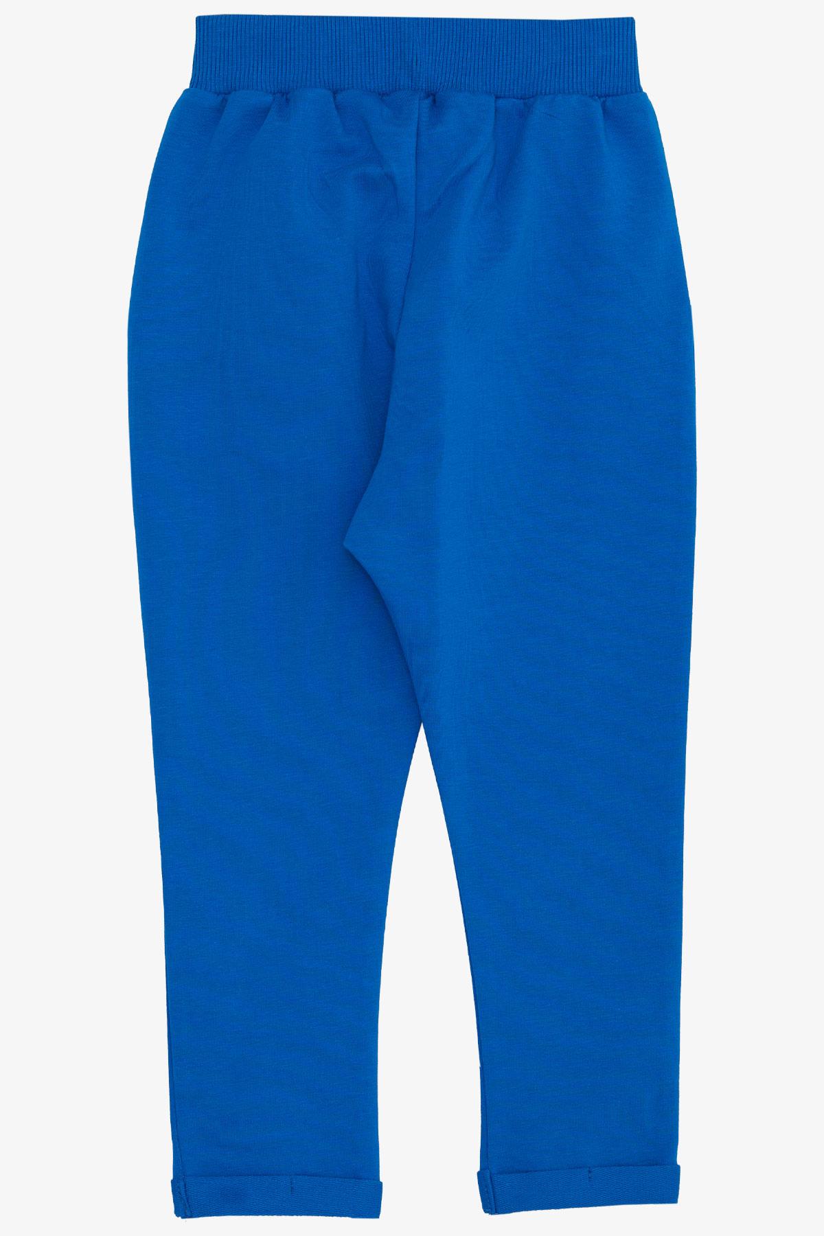 Breeze Erkek Bebek Alt Düğme Aksesuarlı Armalı Cepli Saks Mavisi (9 Ay-3 Yaş)