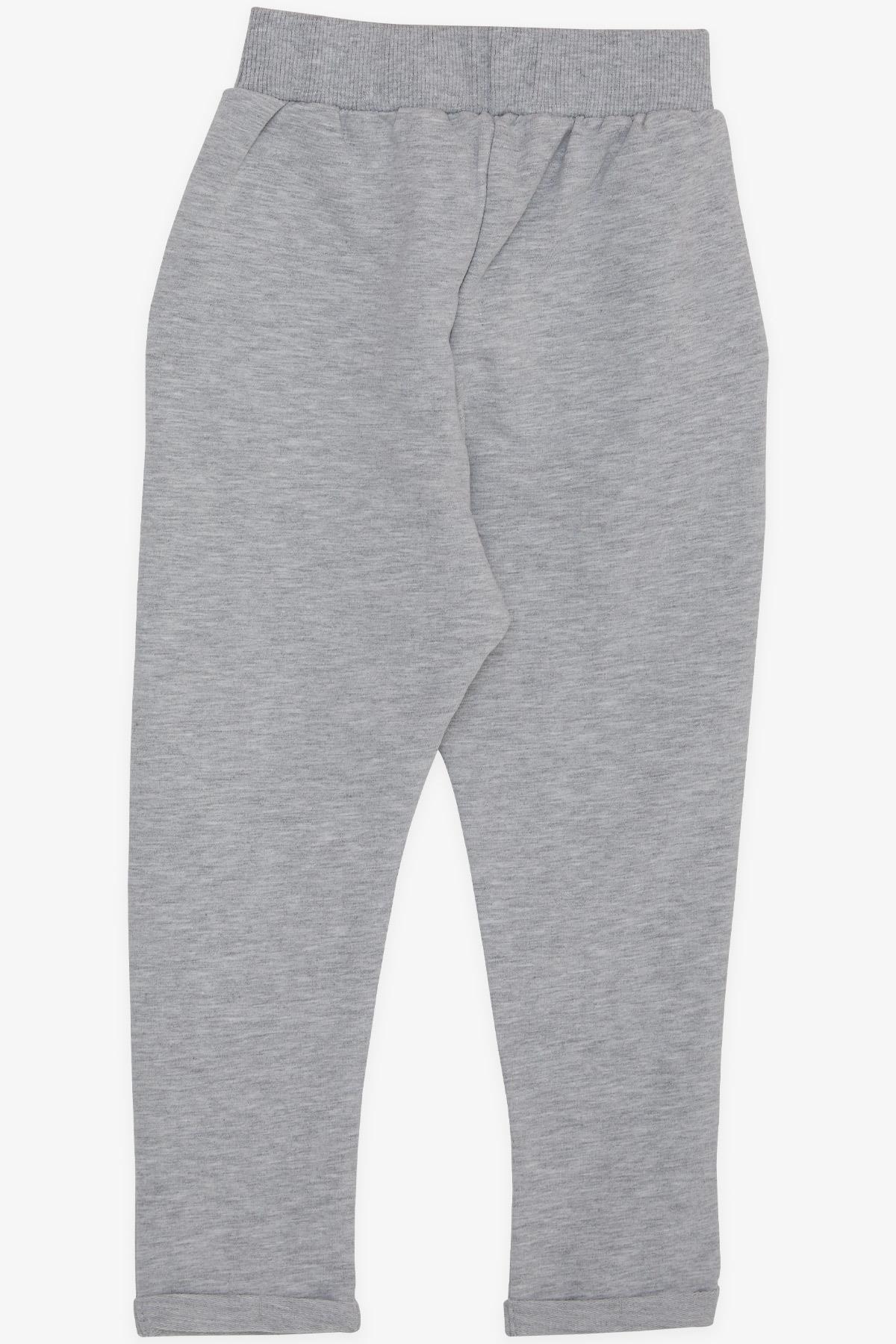 Breeze Erkek Bebek Alt Düğme Aksesuarlı Armalı Cepli Açık Gri Melanj (9 Ay-3 Yaş)