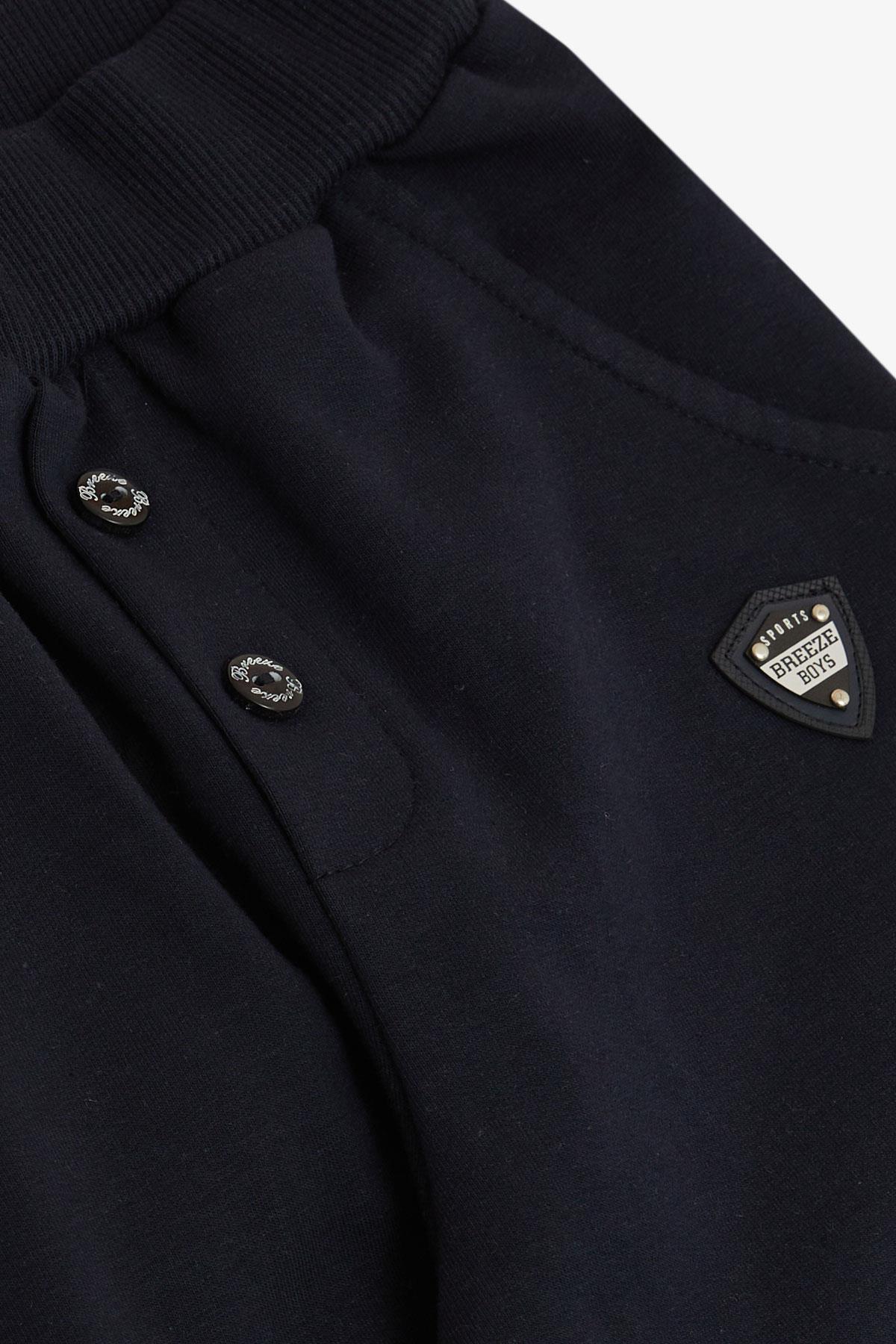 Breeze Erkek Bebek Alt Düğme Aksesuarlı Armalı Cepli Lacivert (9 Ay-3 Yaş)