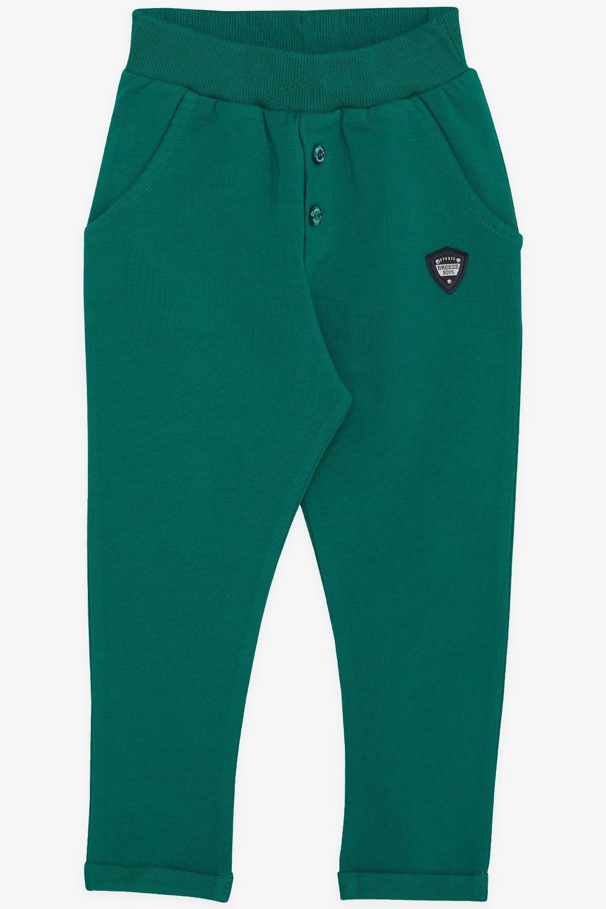 Breeze Erkek Bebek Alt Düğme Aksesuarlı Armalı Cepli Yeşil (9 Ay-3 Yaş)