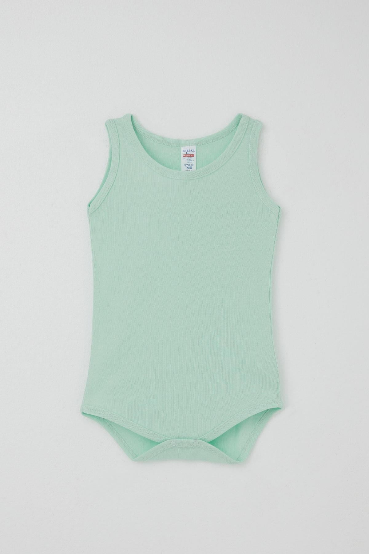 Breeze Erkek Bebek Çıtçıtlı Atlet Zıbın Body Basic Su Yeşili (9 Ay-3 Yaş)