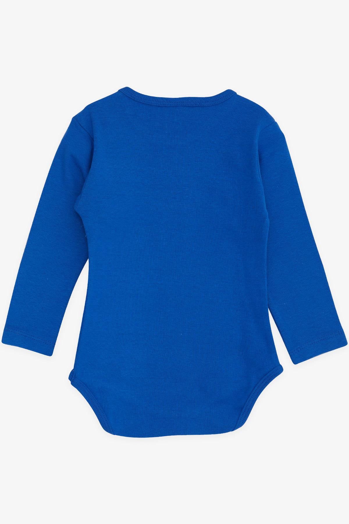 Breeze Erkek Bebek Çıtçıtlı Body Araba Baskılı Saks Mavisi (9 Ay-3 Yaş)